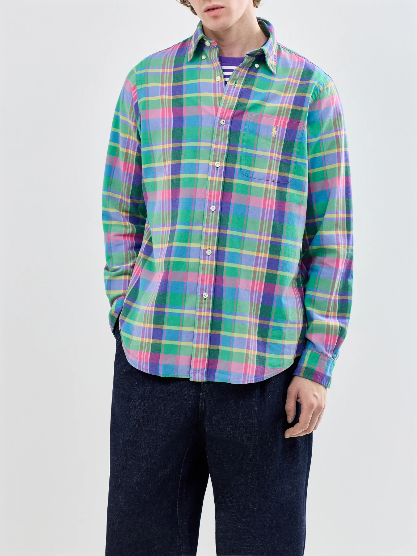 Lightweight Check Shirt Green - Image 4