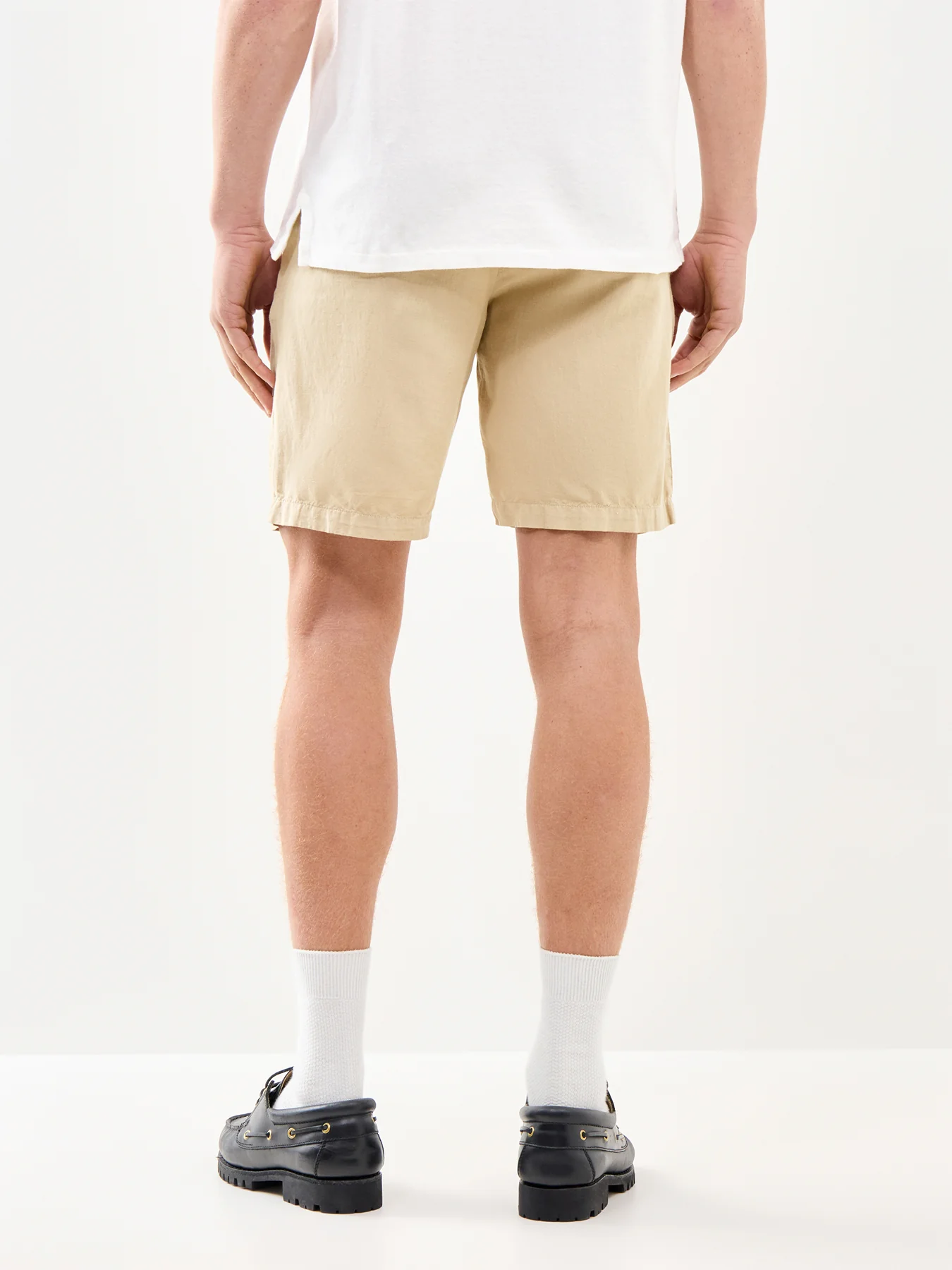 Linen Cotton Shorts Beige - Image 5