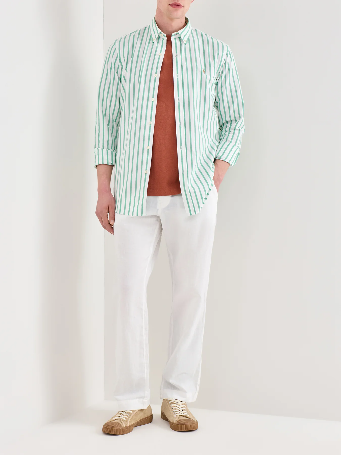 Linen Cotton Trousers White - Image 2