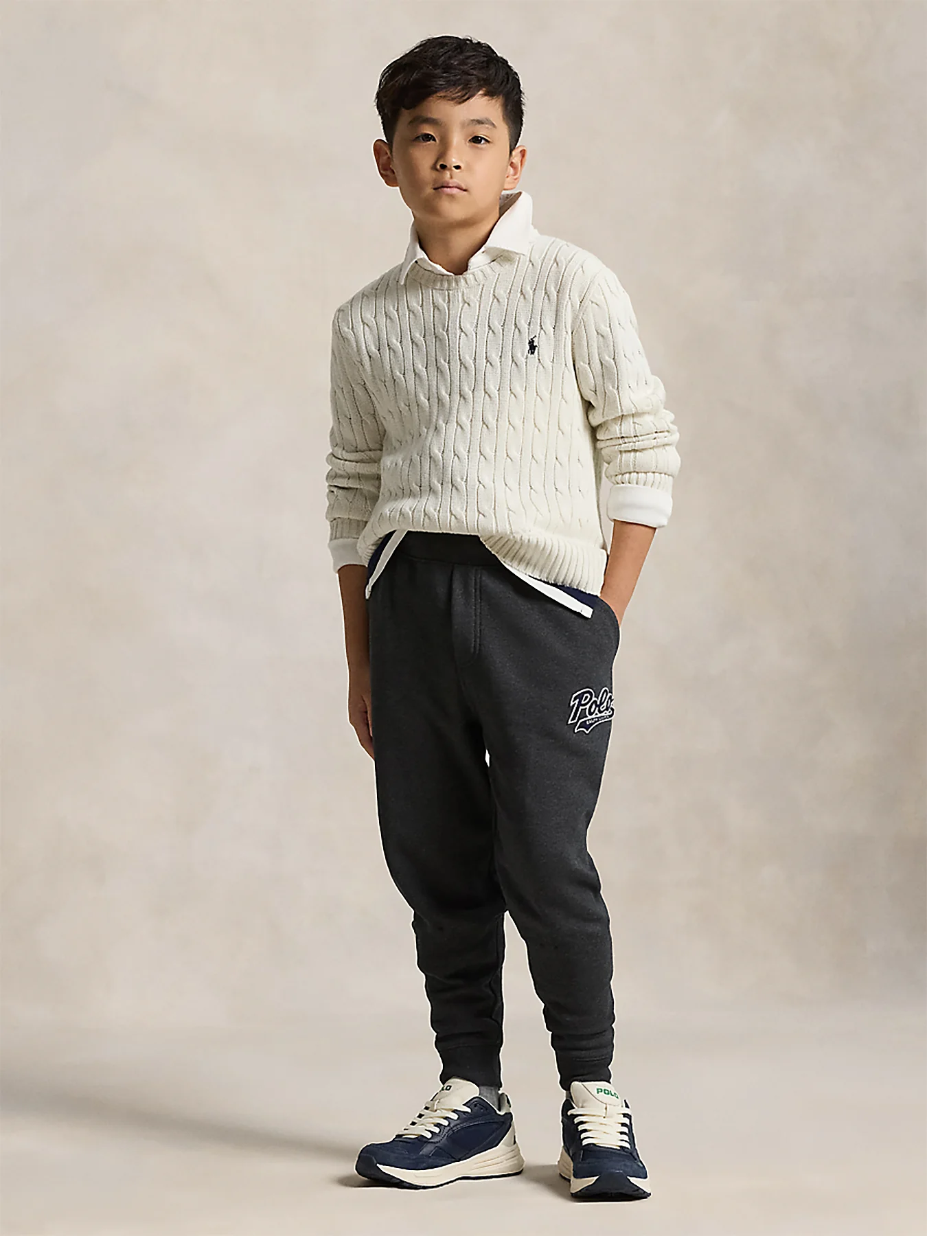 Boys’ Cable Knit Jumper Navy - Image 4