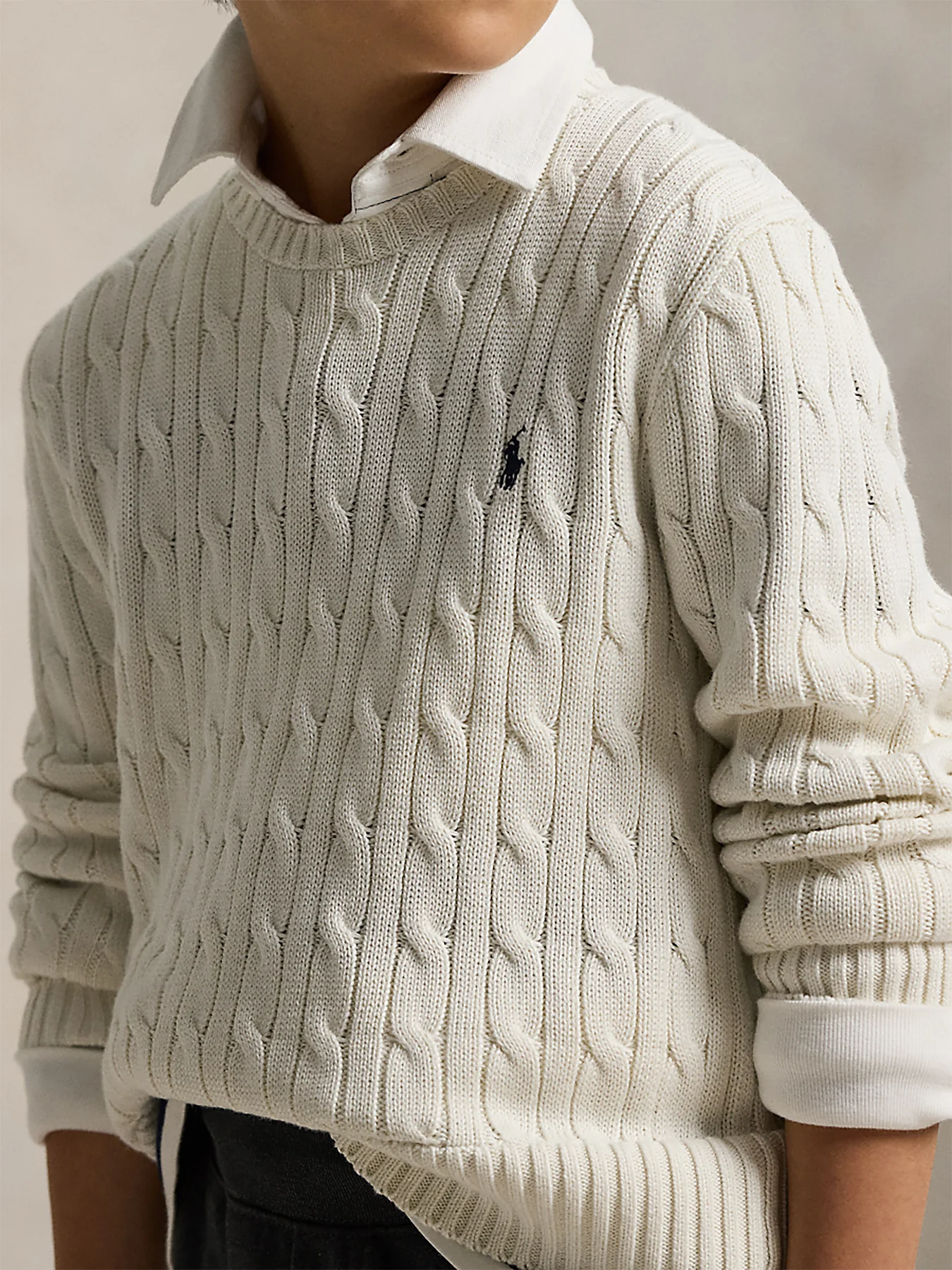 Boys’ Cable Knit Jumper Navy - Image 5