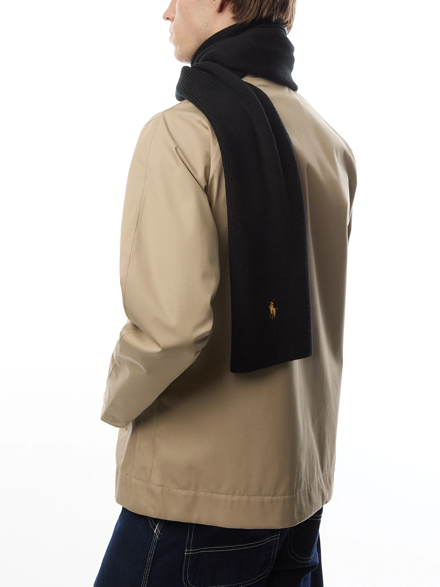 Merino Wool Scarf Black - Image 4