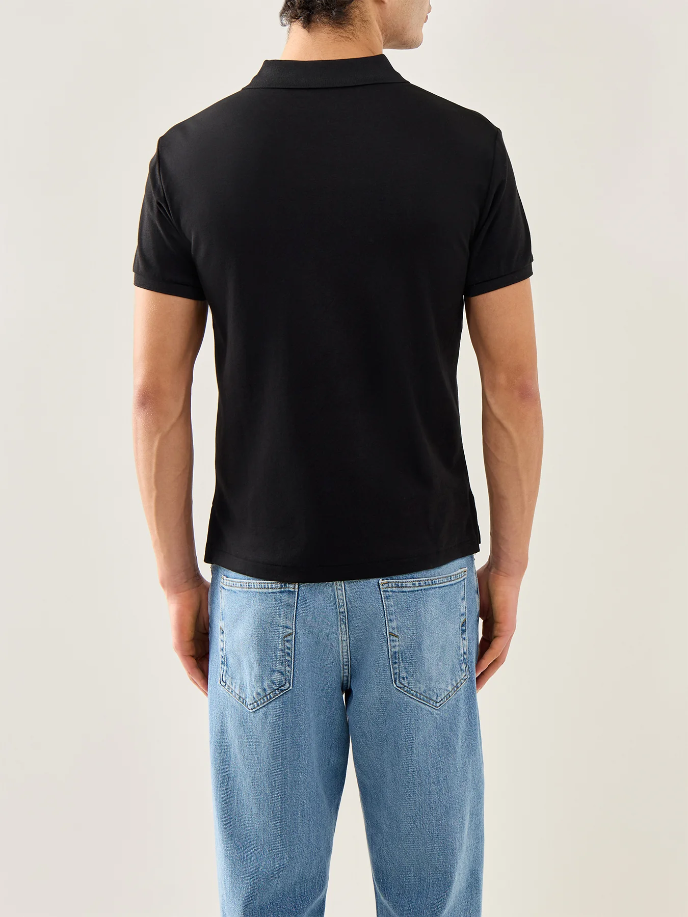 Pima Plain Polo Top Black - Image 4