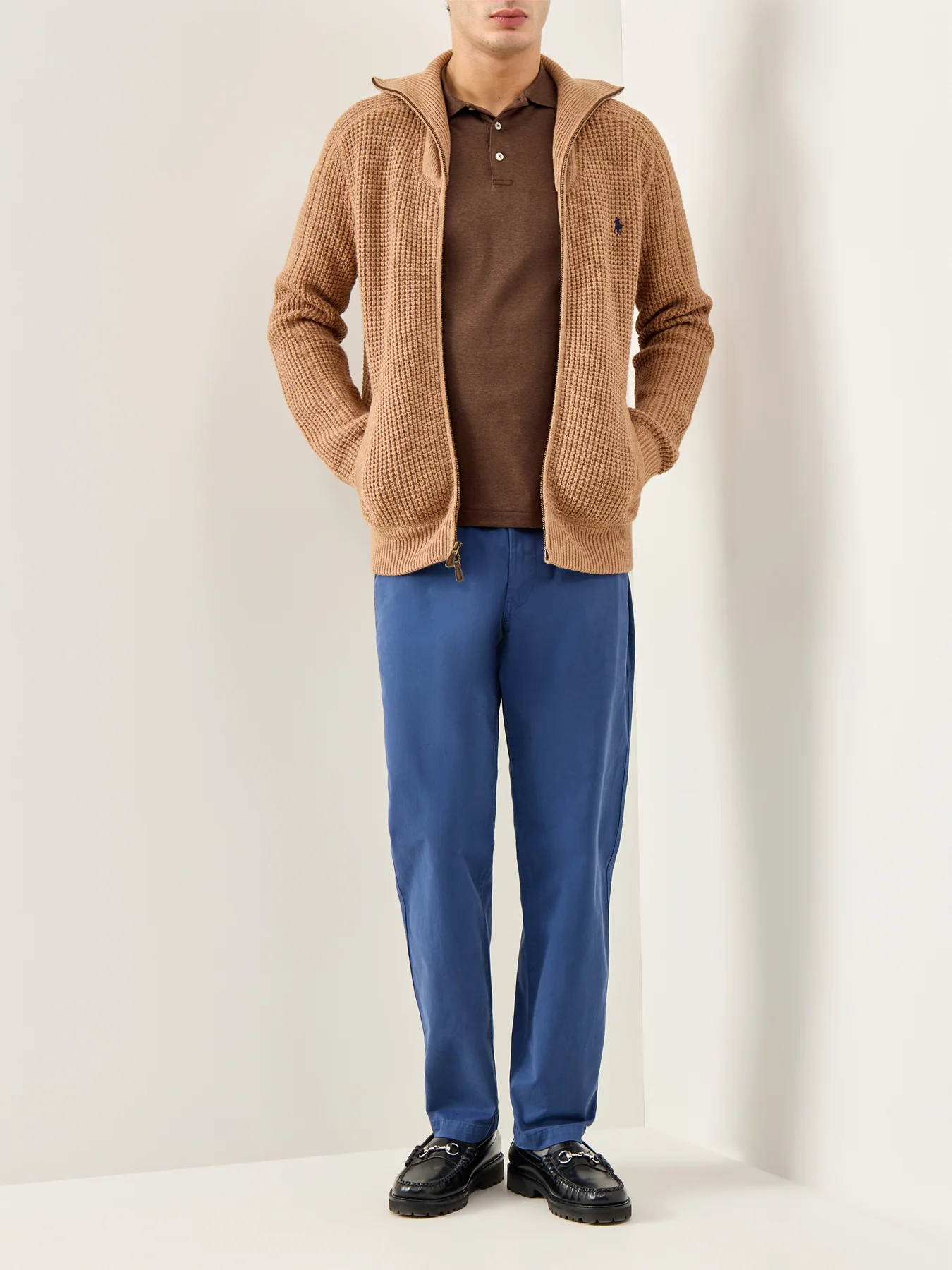 Pima Cotton Polo Top Brown - Image 2