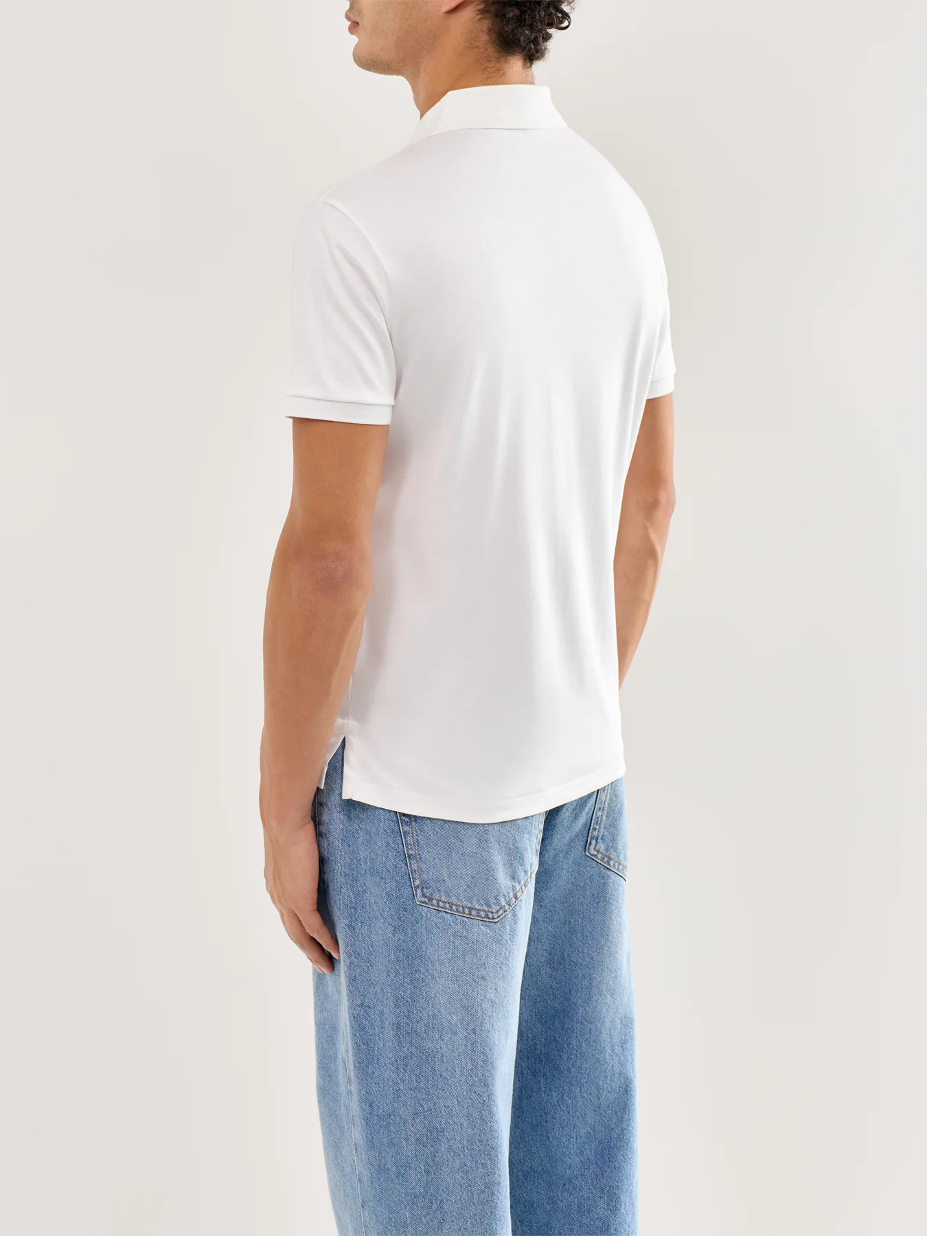Pima Cotton Polo Top White - Image 5