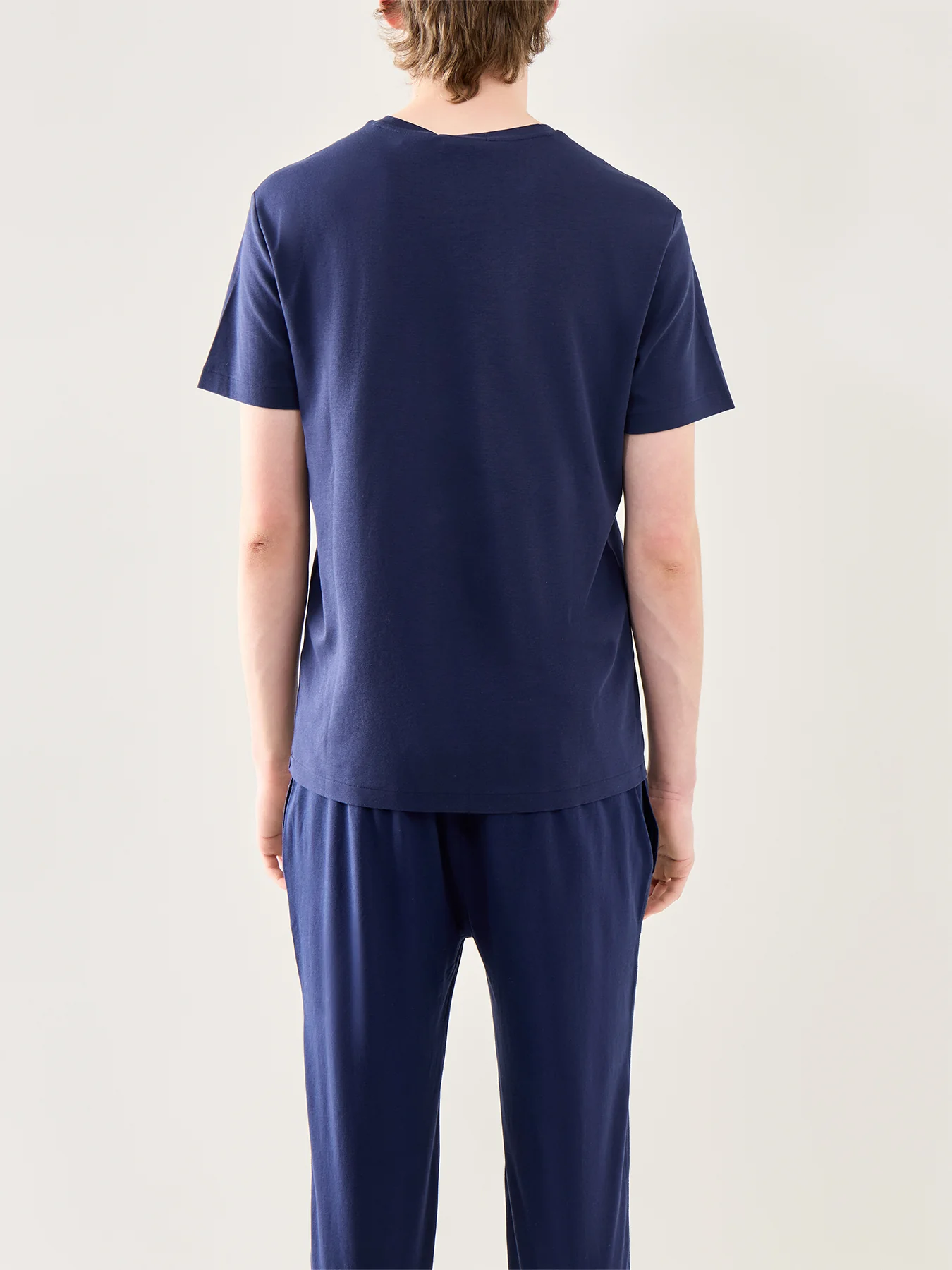 Pima Cotton Short Sleeve T-Shirt French Navy - Image 3