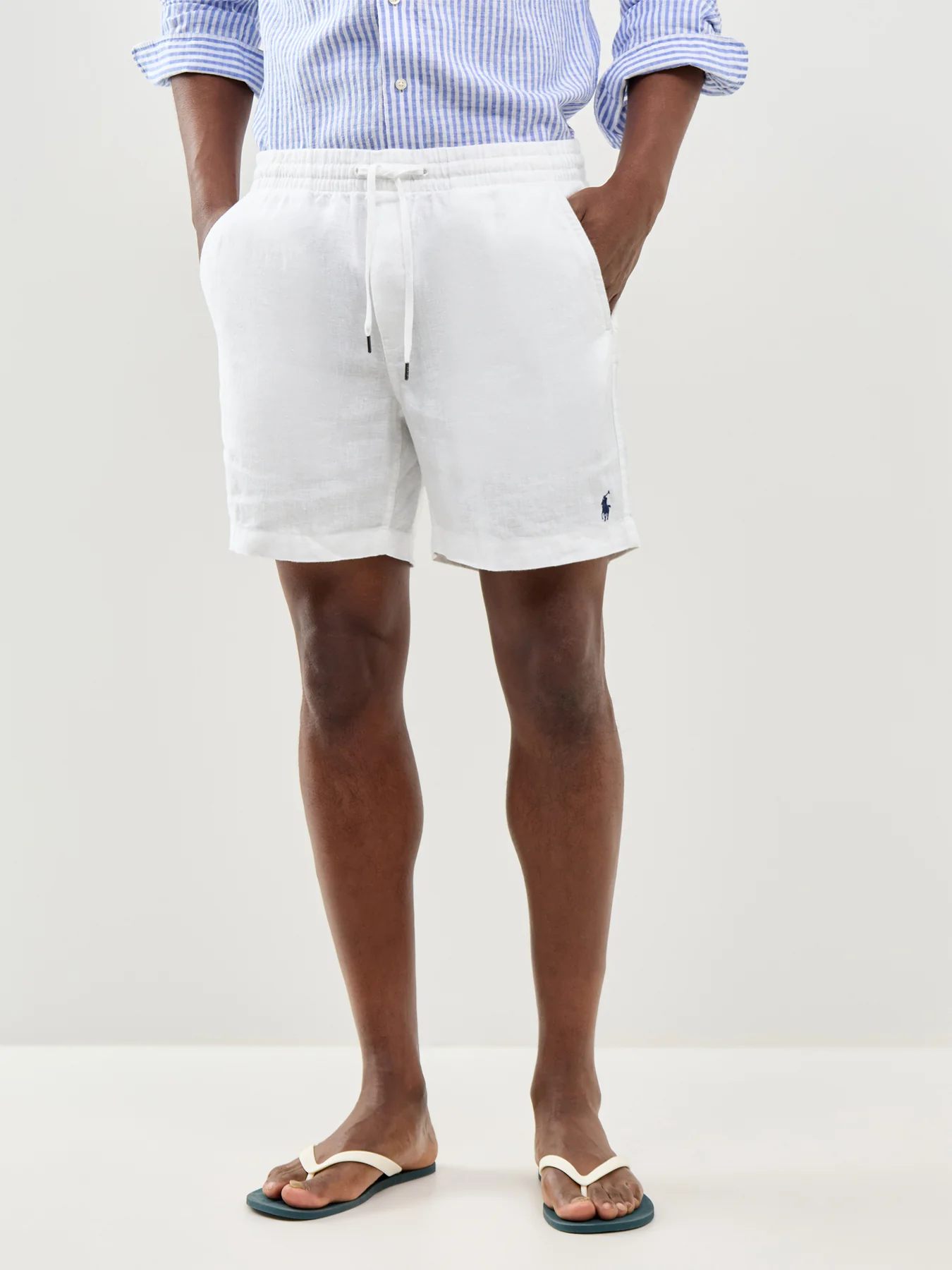 Linen Shorts White - Image 4