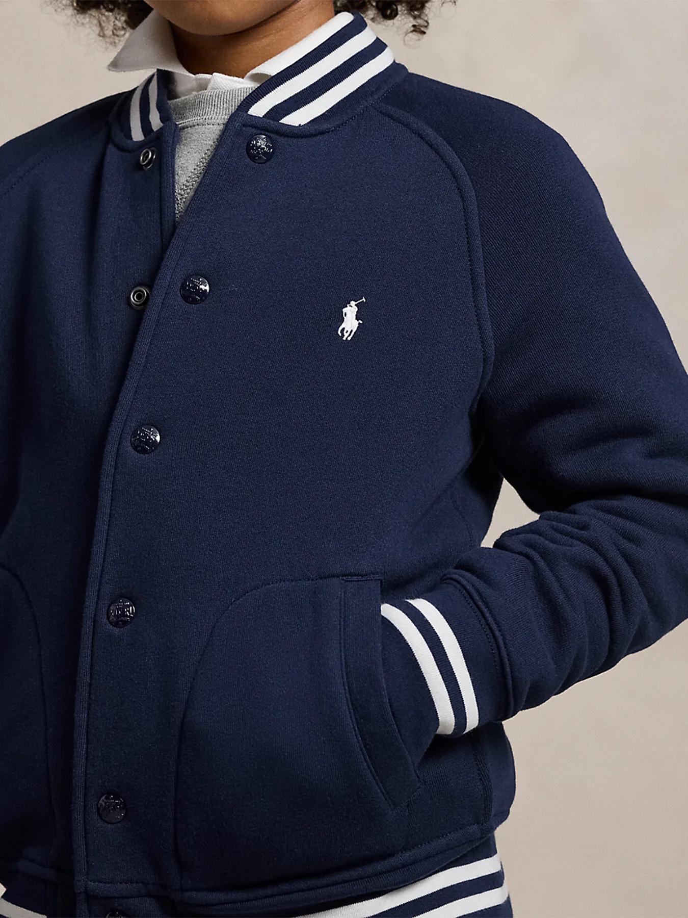 Raglan Bomber Jacket Navy - Image 3