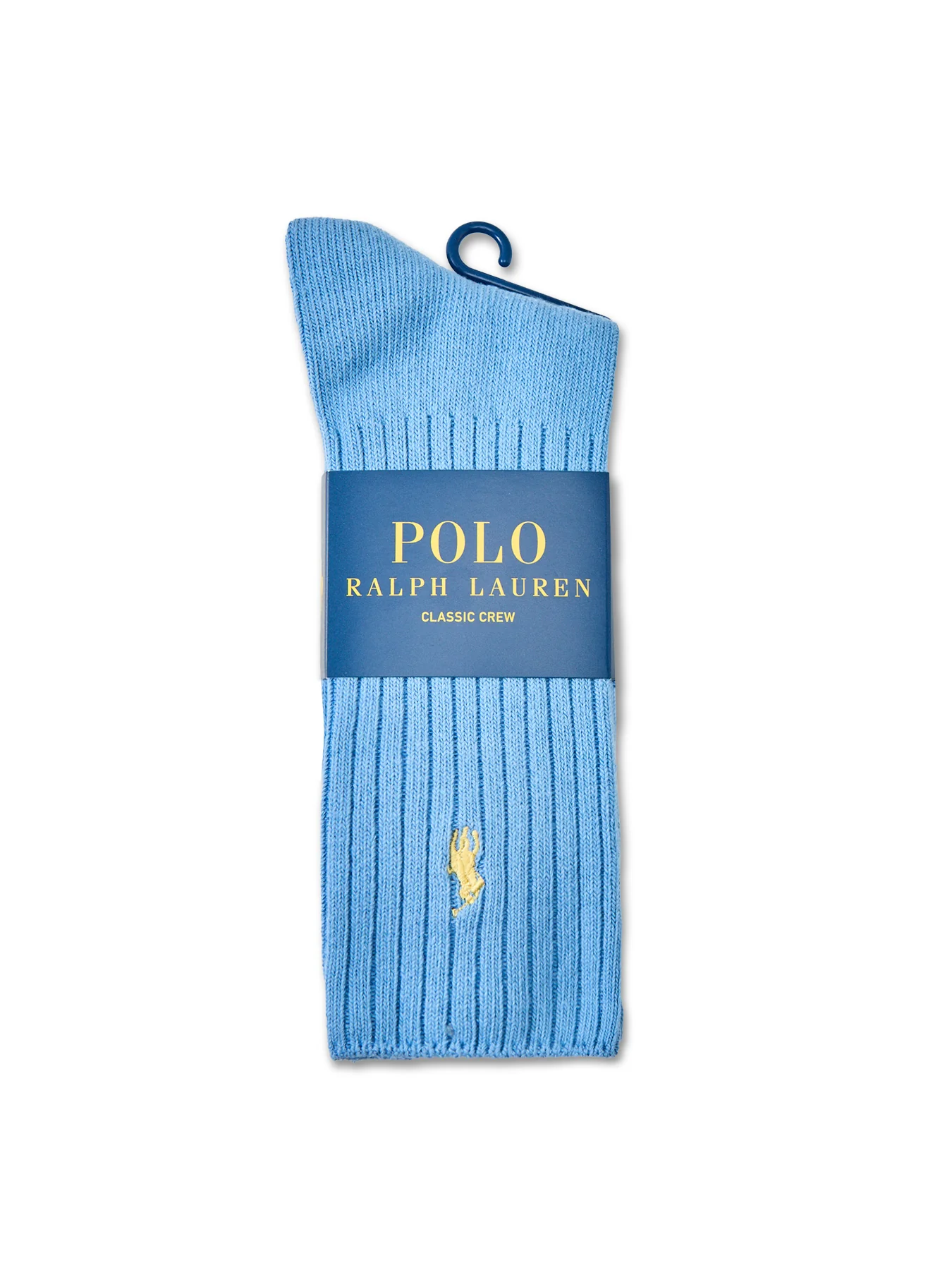 Rib Cotton Crew Socks Blue
