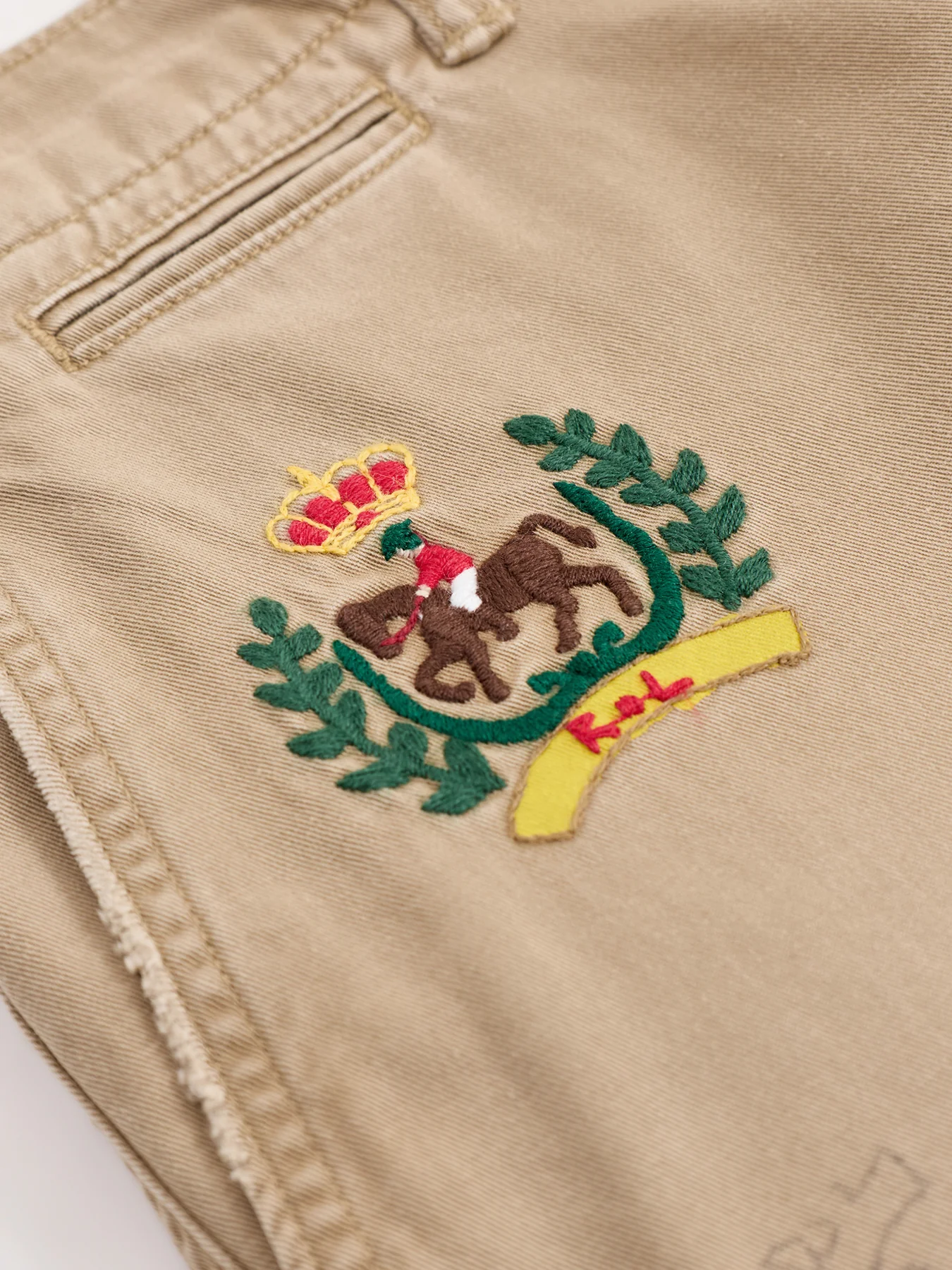 Print Twill Shorts Beige - Image 3