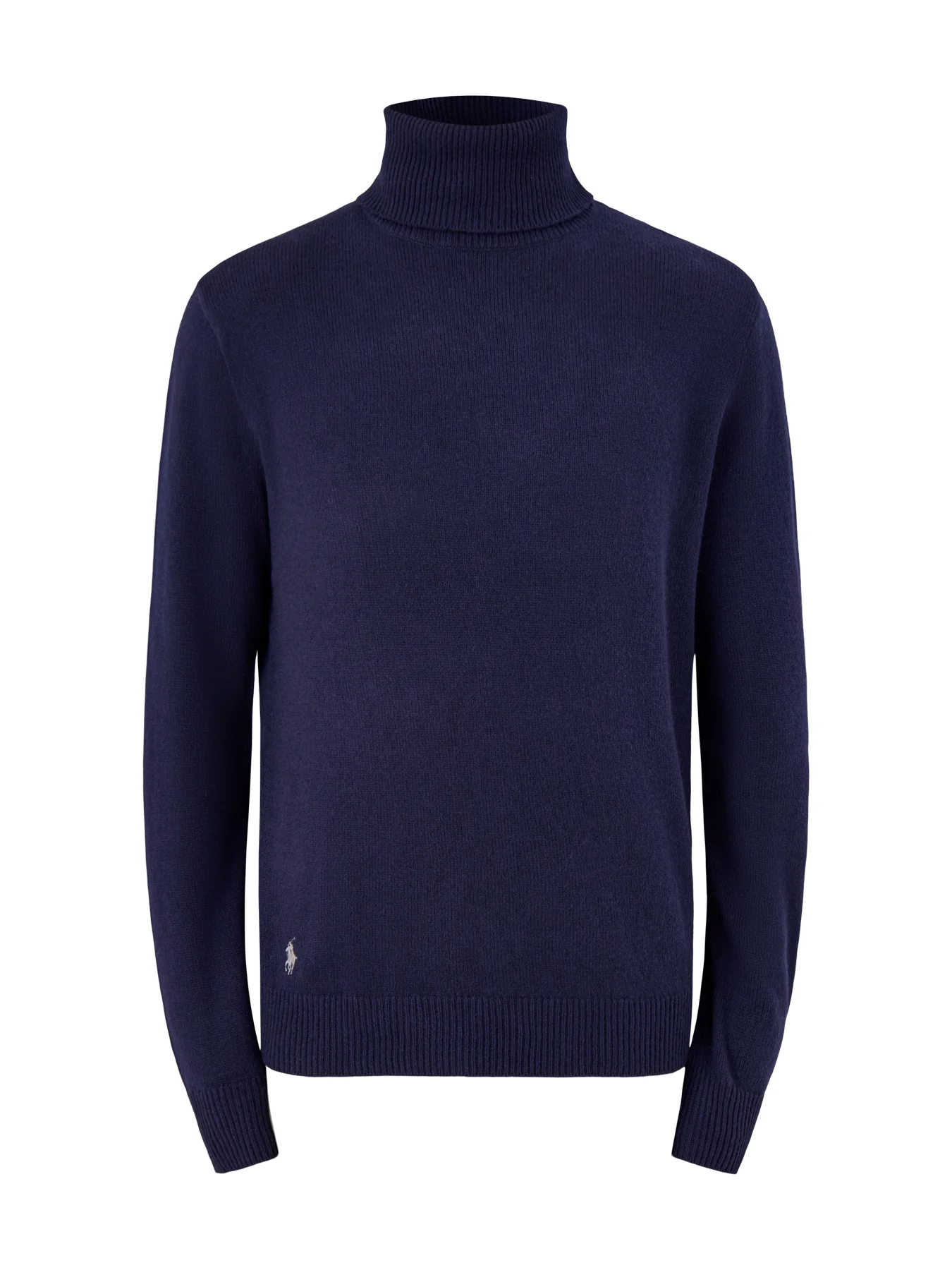Roll Neck Cotton Wool Knit Navy