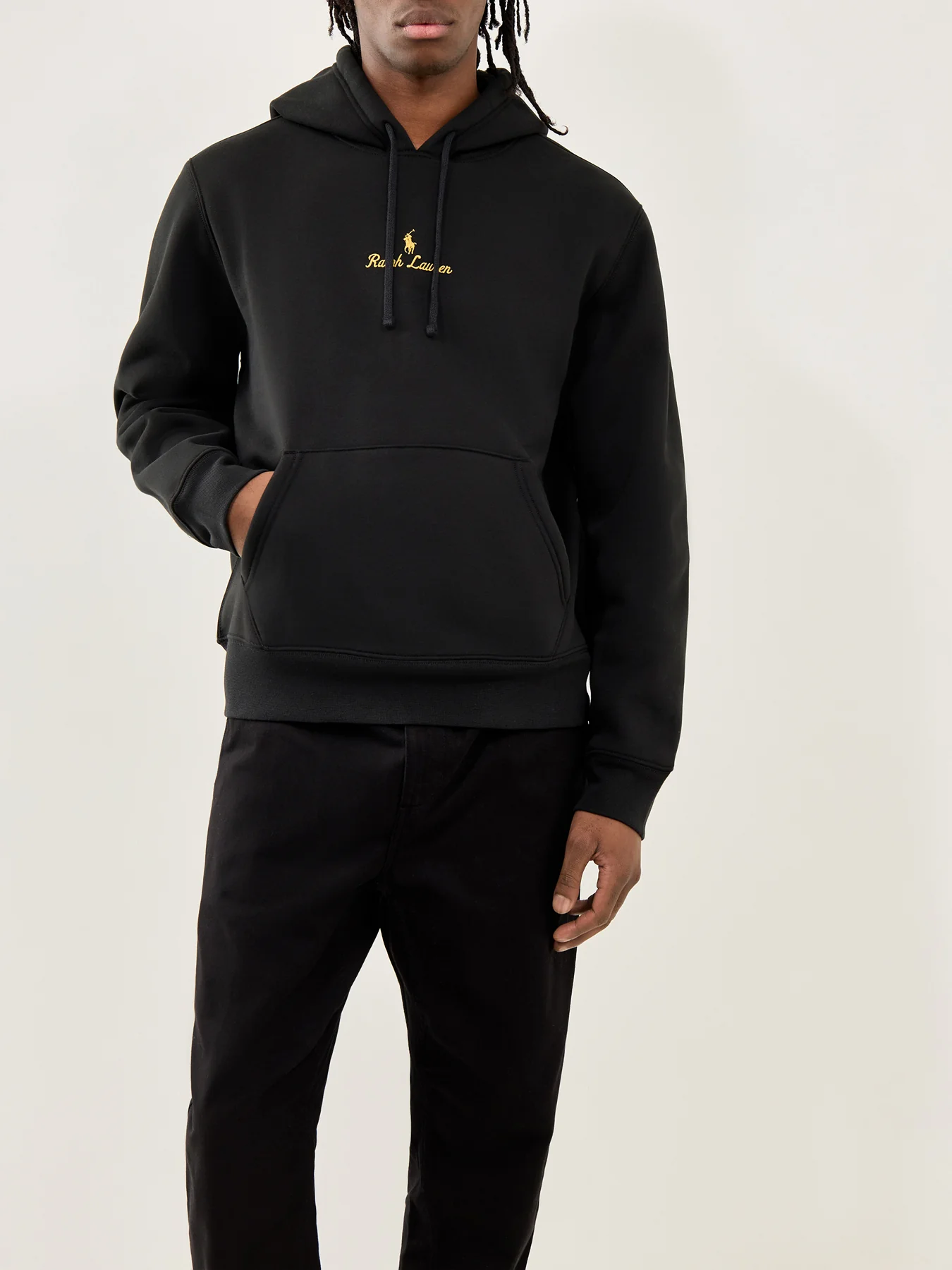 Gold Logo Hoodie Black - Image 4