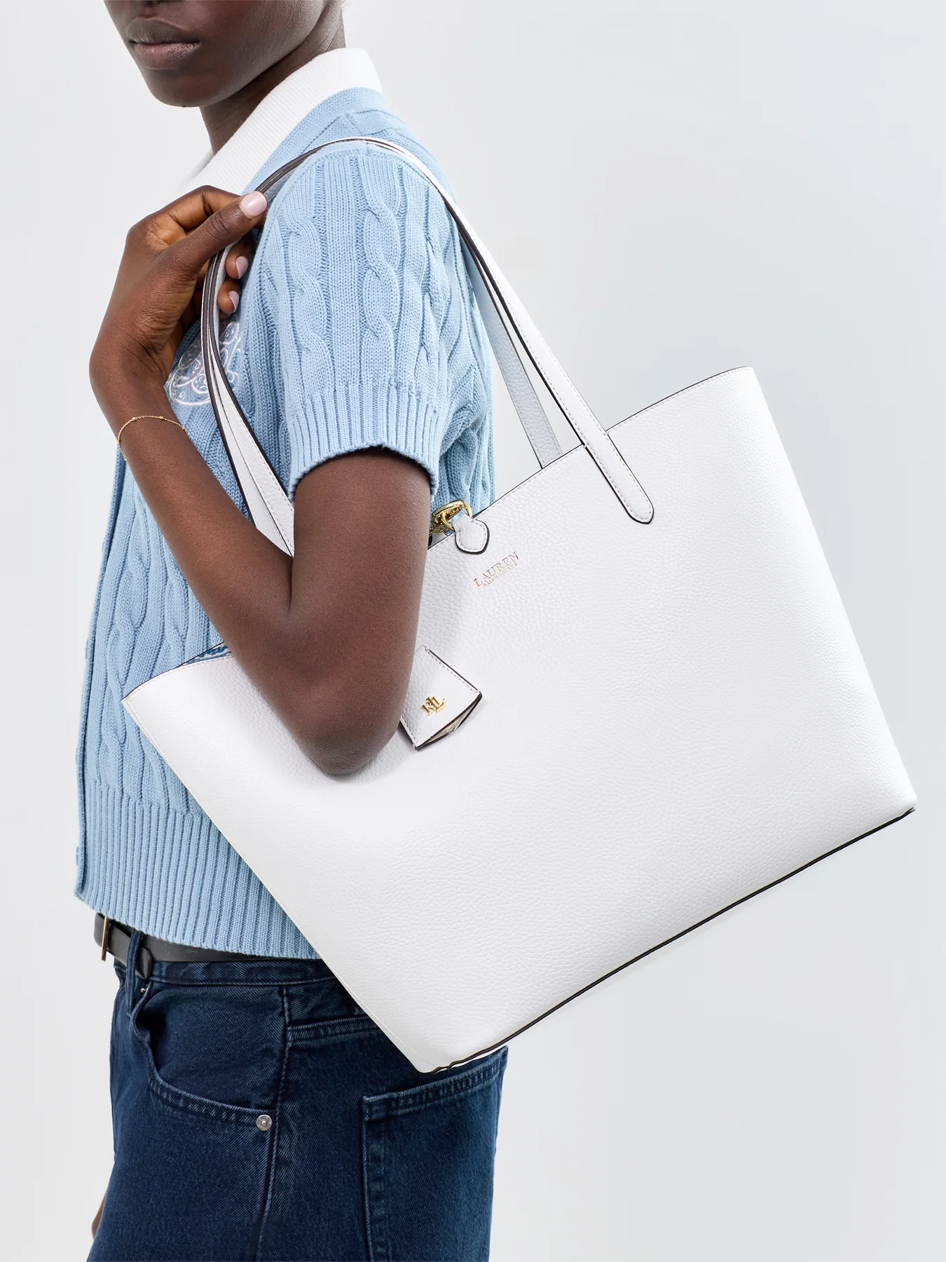 Reversible Medium Tote Bag White - Image 2