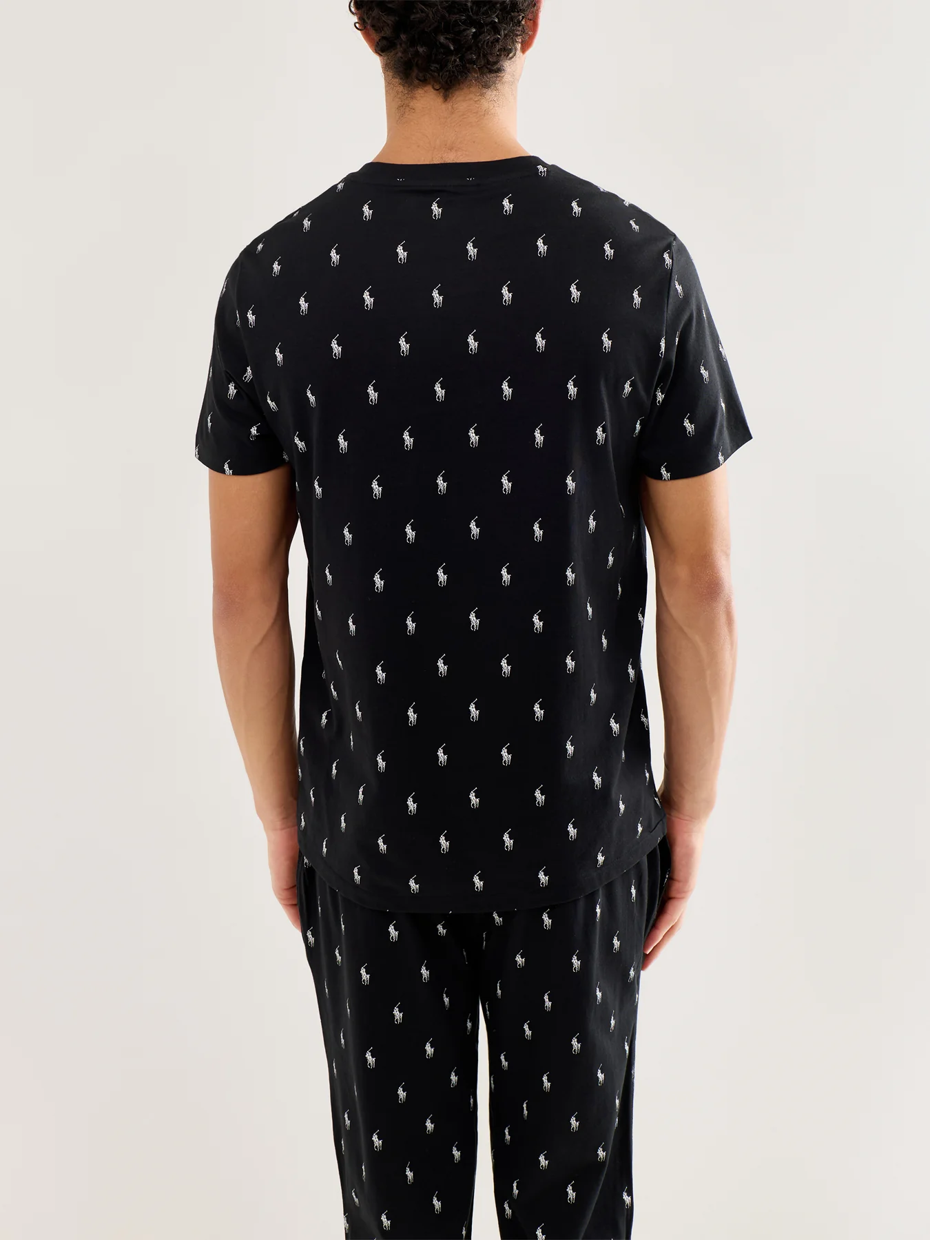 Short Sleeve Crew Sleep Top Black - Image 3