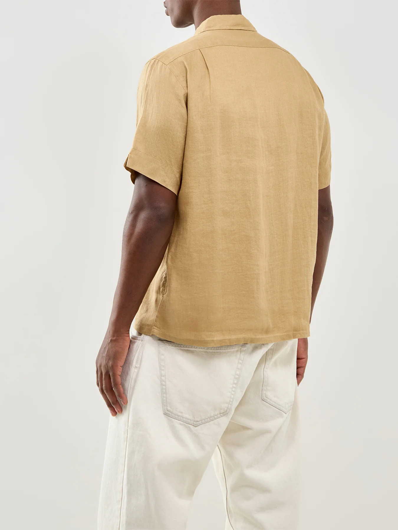 Open Collar Shirt Beige - Image 5