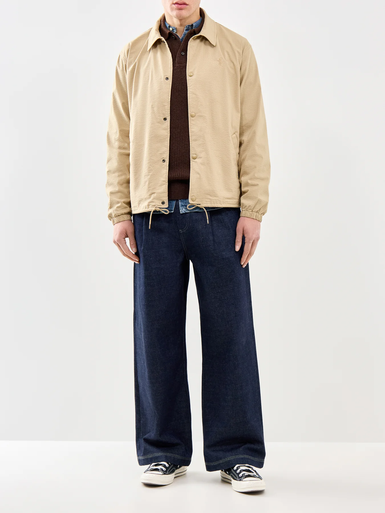 Seersucker Coach Jacket Beige - Image 2