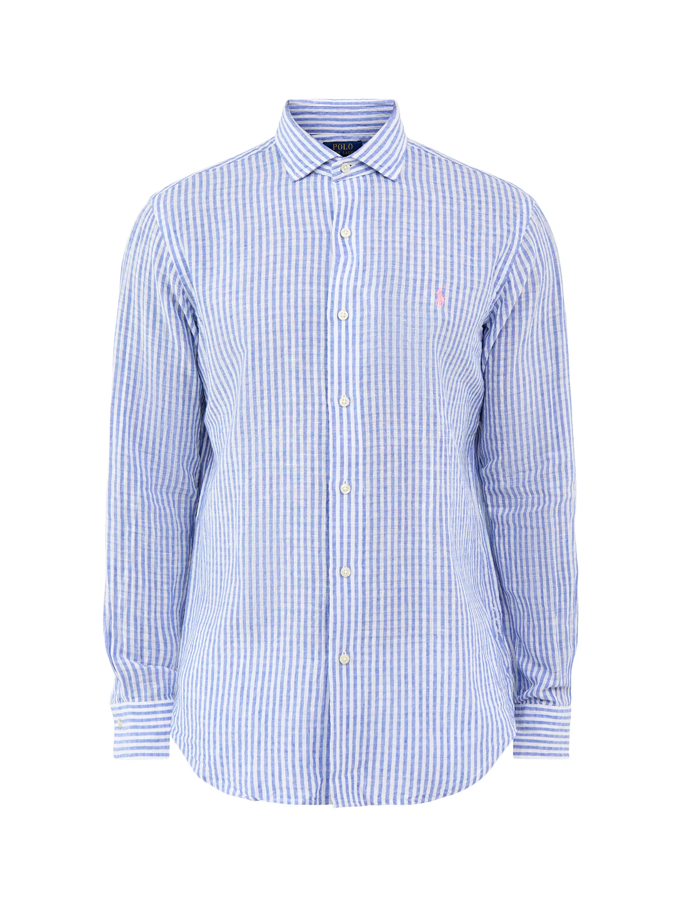 Seersucker Stripe Linen Shirt Blue