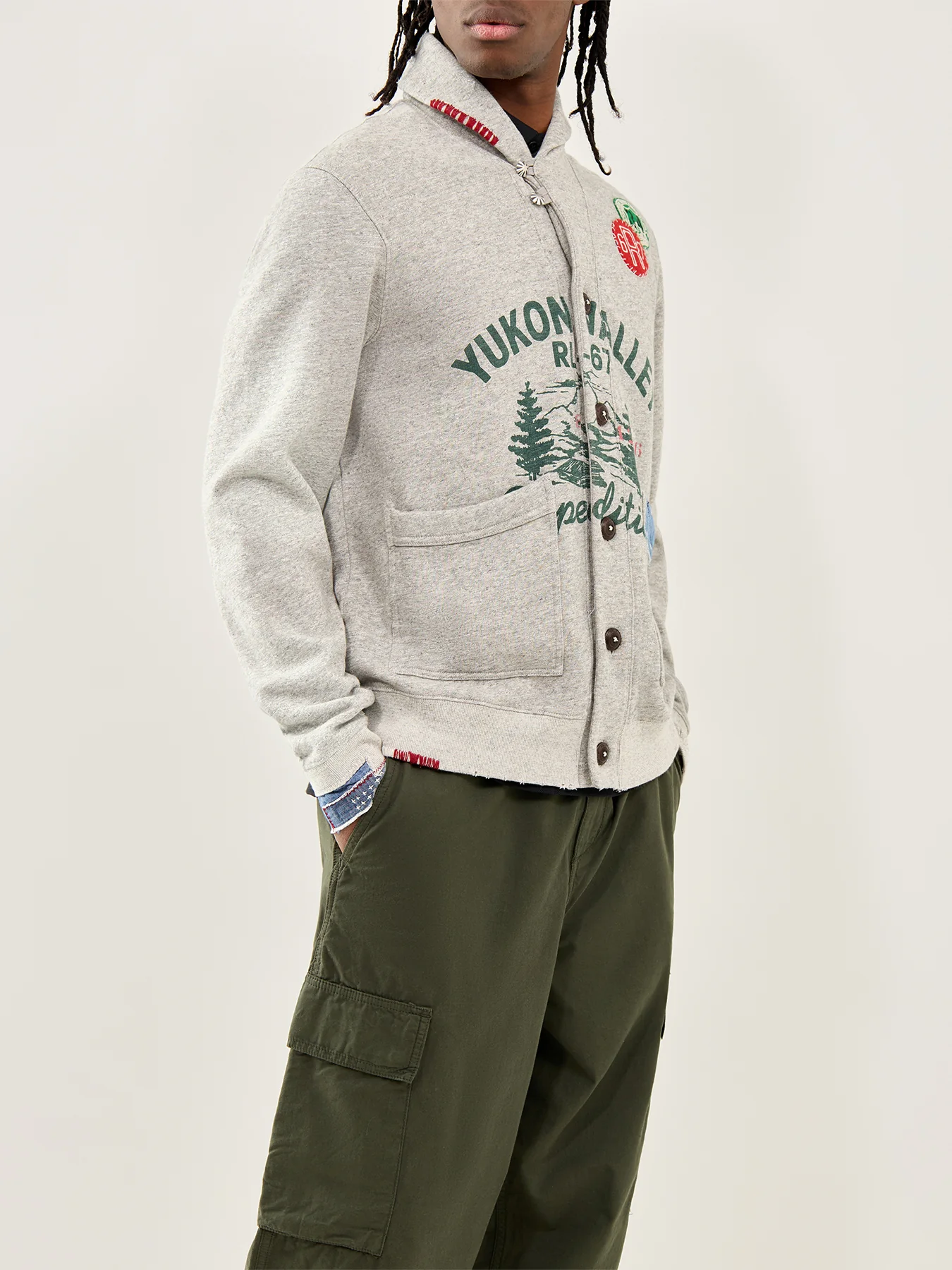 Shawl Neck Cardigan Grey - Image 4