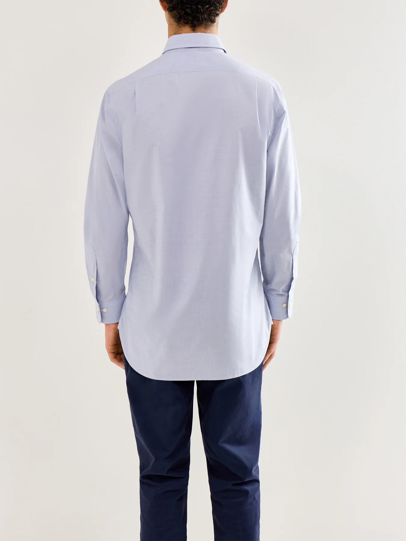Slim Fit Estate Collar Dress Shirt Light Blue White - Image 5