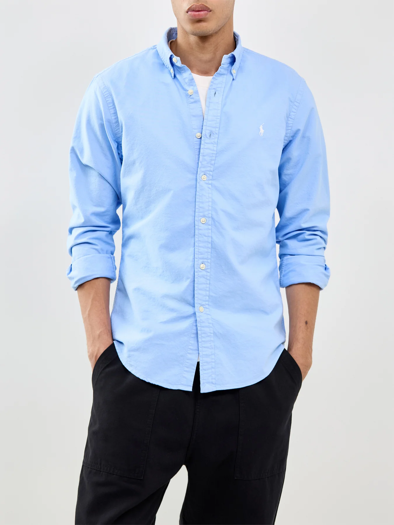 Slim Fit Oxford Shirt Blue - Image 4