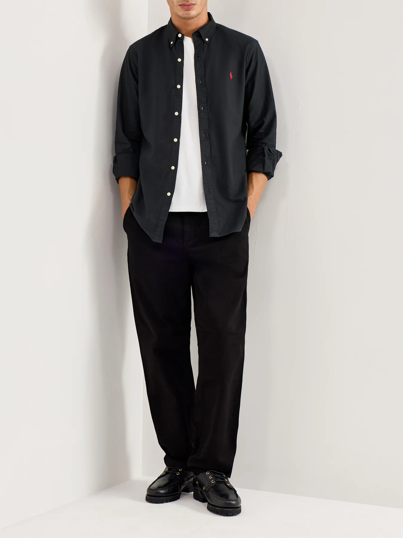 Slim Fit Oxford Shirt Black - Image 2