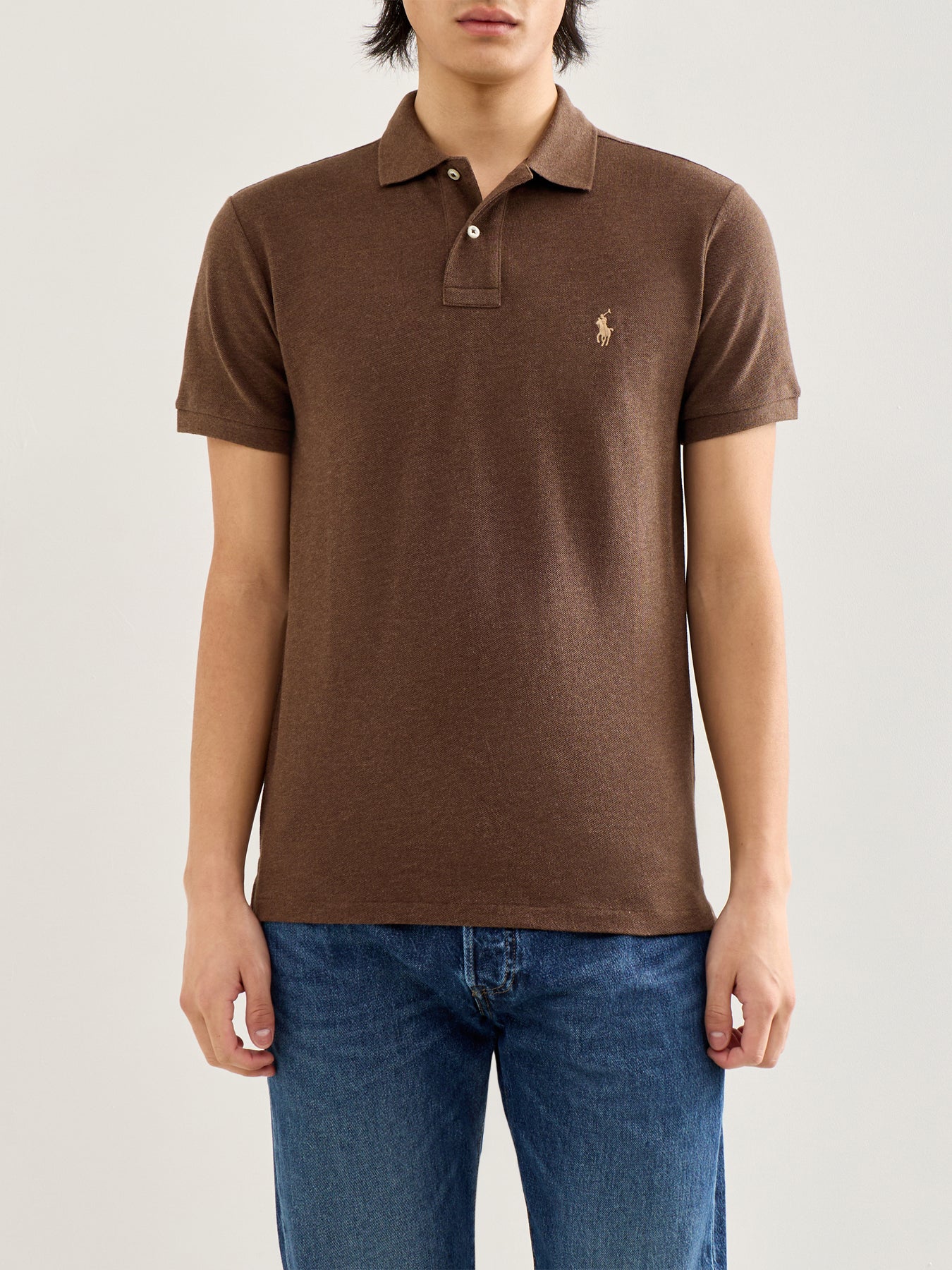 Slim Fit Polo Shirt Brown - Image 4