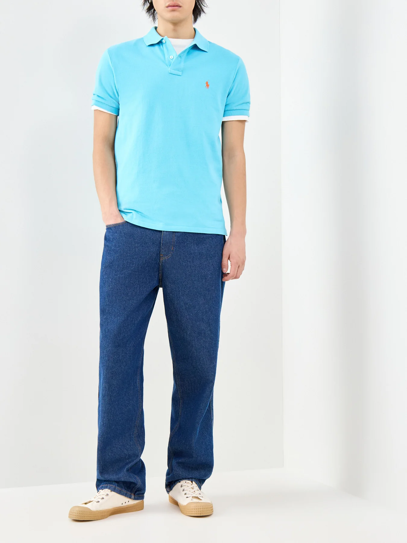 Slim Fit Polo Shirt Blue - Image 2