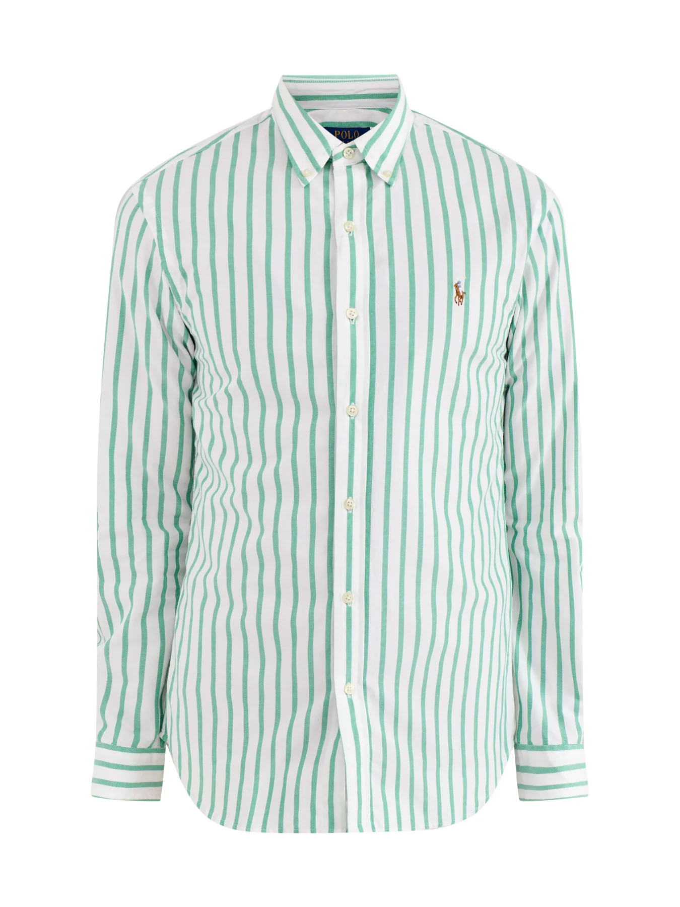 Slim Fit Stripe Oxford Shirt Green