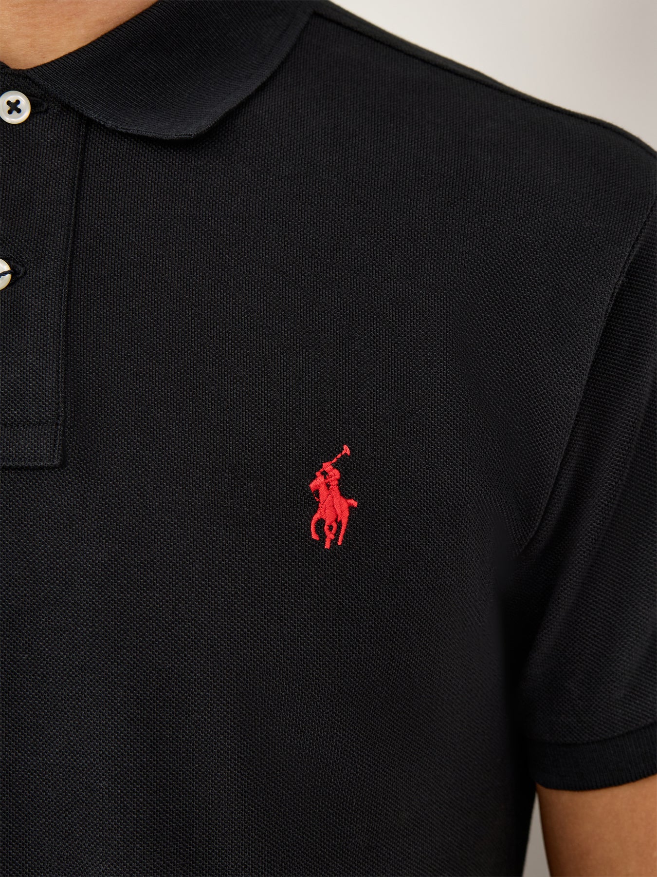 Slim Fit Polo Shirt Black - Image 3