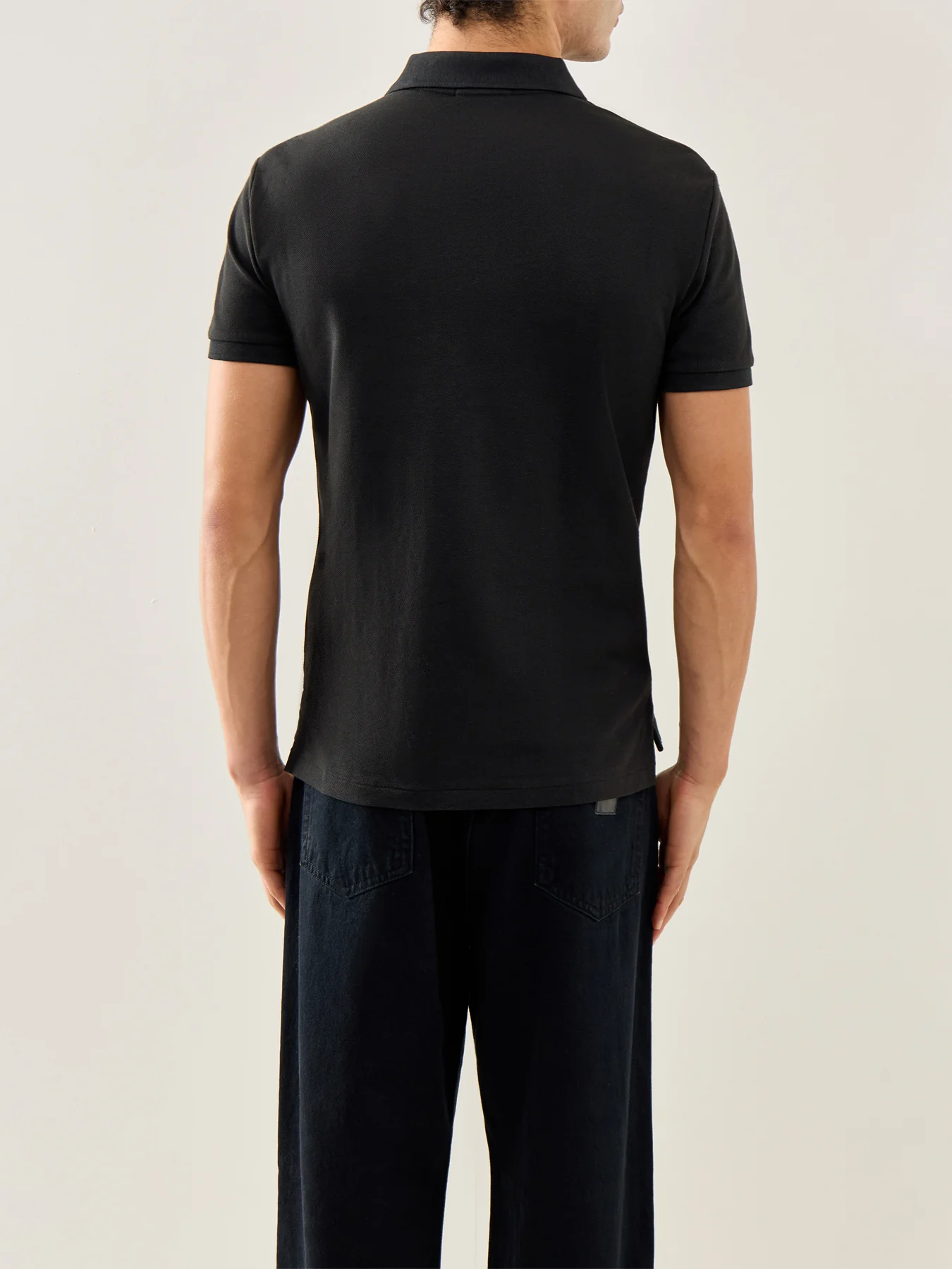 Slim Fit Polo Shirt Black - Image 5
