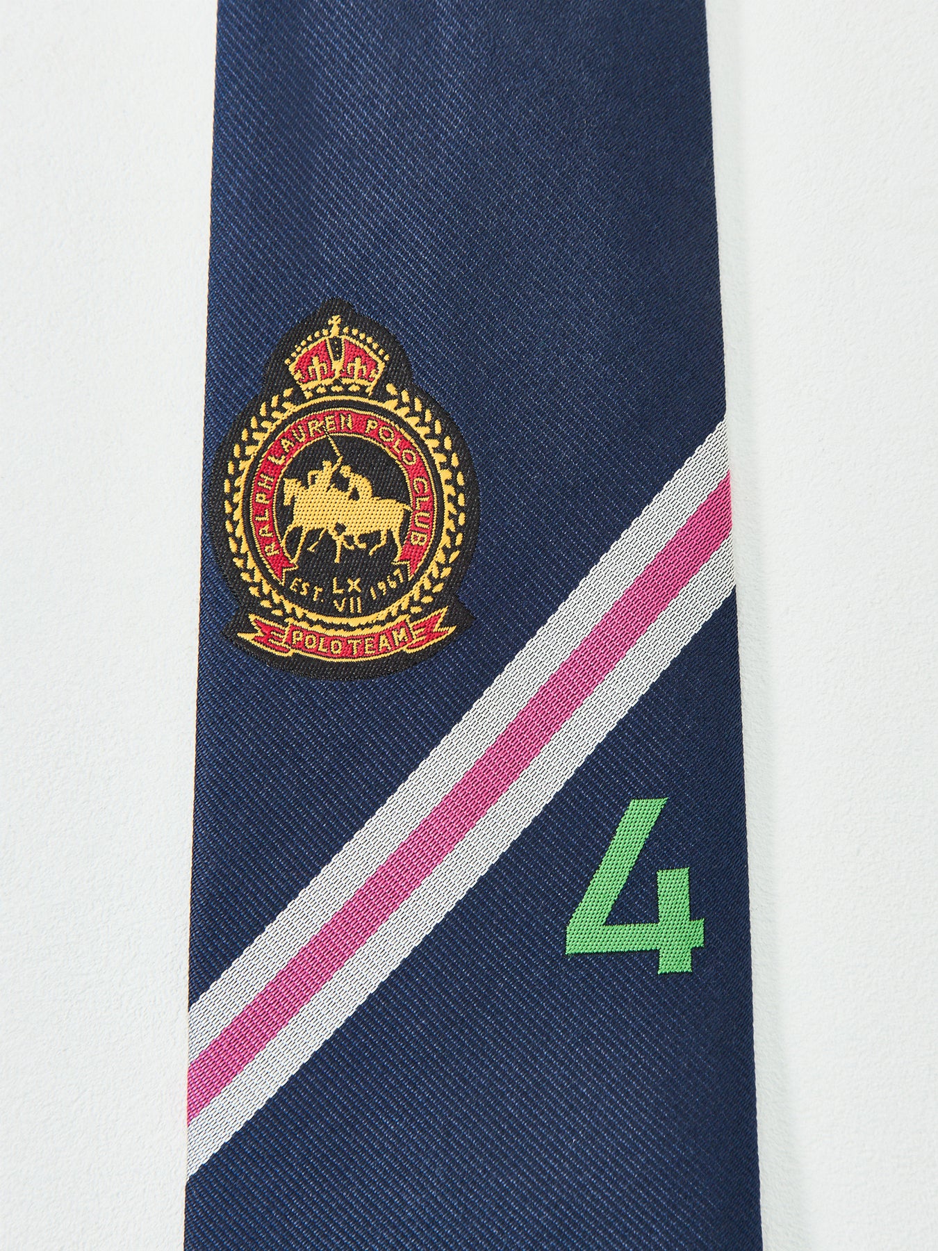 Silk Stripe Tie Navy - Image 2