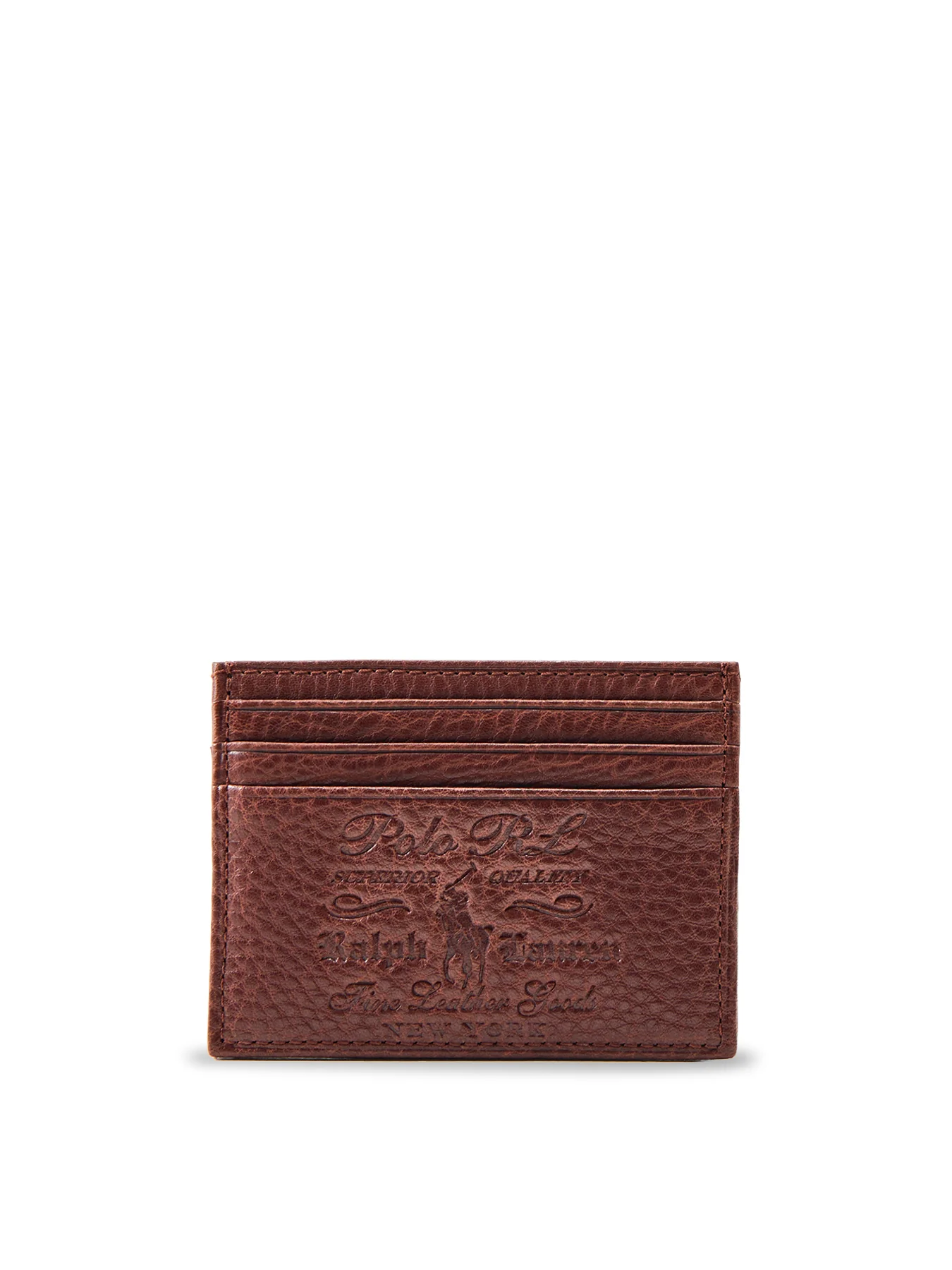 Washed Leather Card Holder Brown
