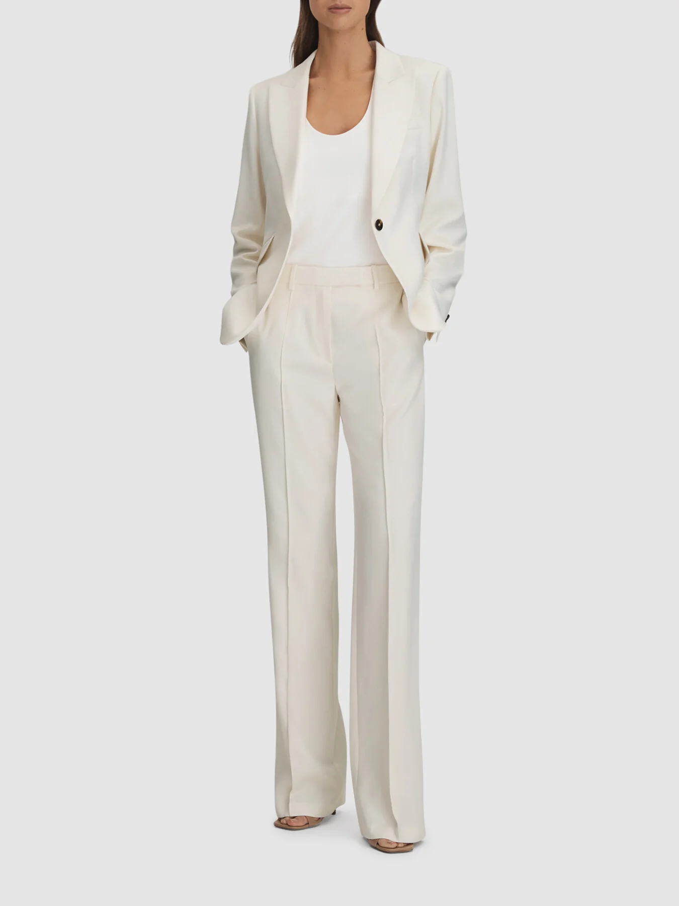CreamMillie Flared Suit Trousers - Image 5