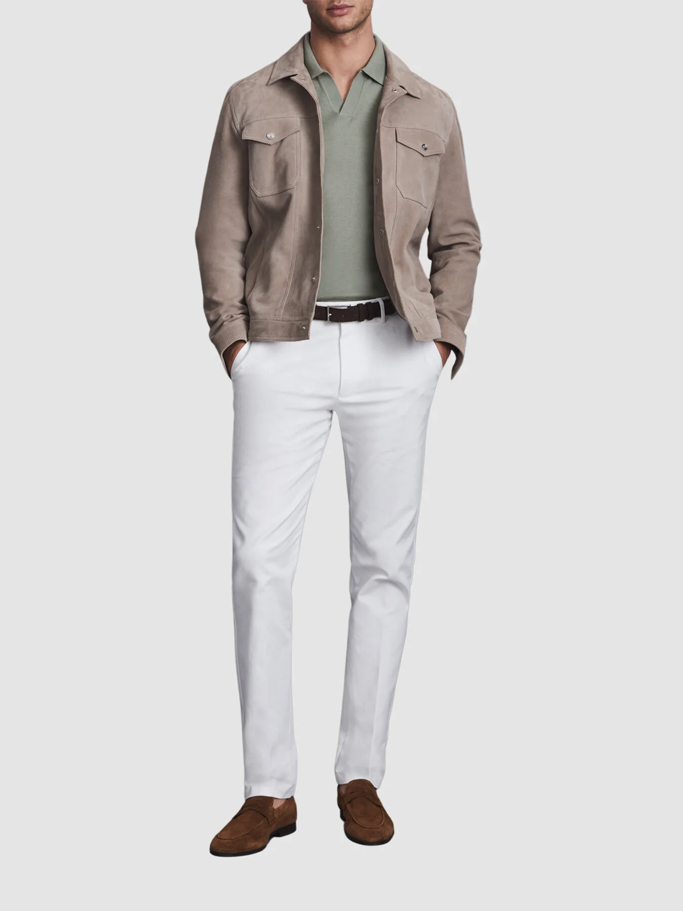 Duchie Merino Wool Open Collar Polo Shirt - Image 4