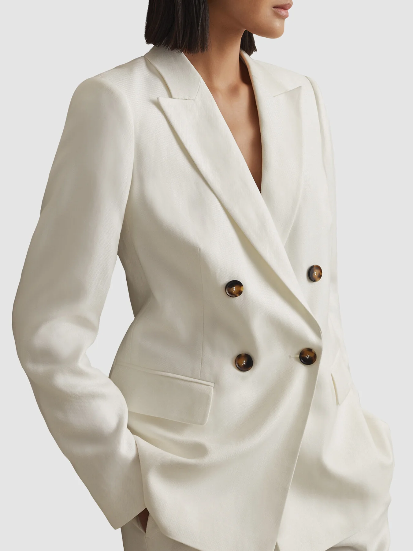 Lori Viscose-Linen Double Breasted Suit Blazer - Image 2