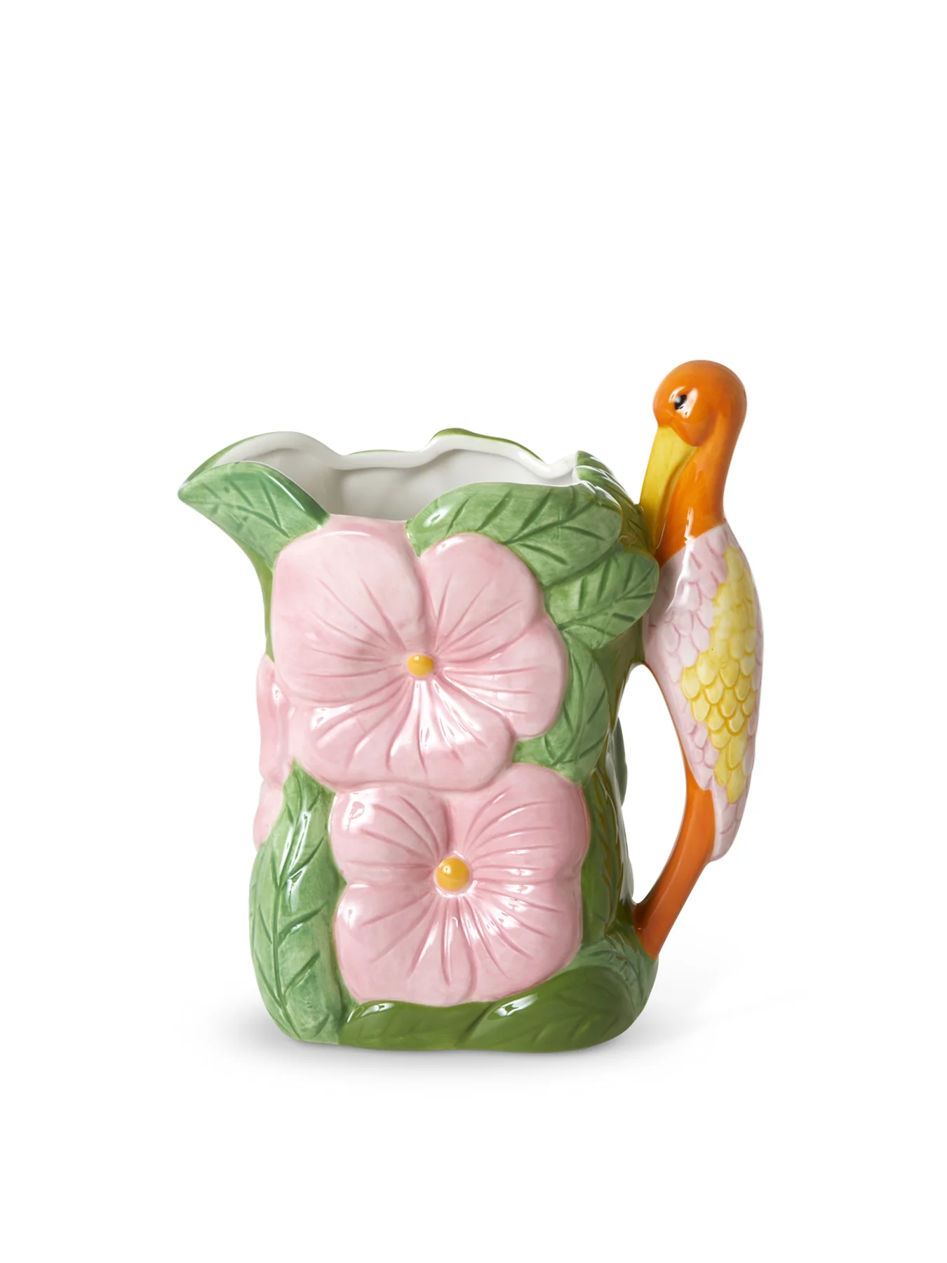 Ceramic Flower-Shaped Vase Green