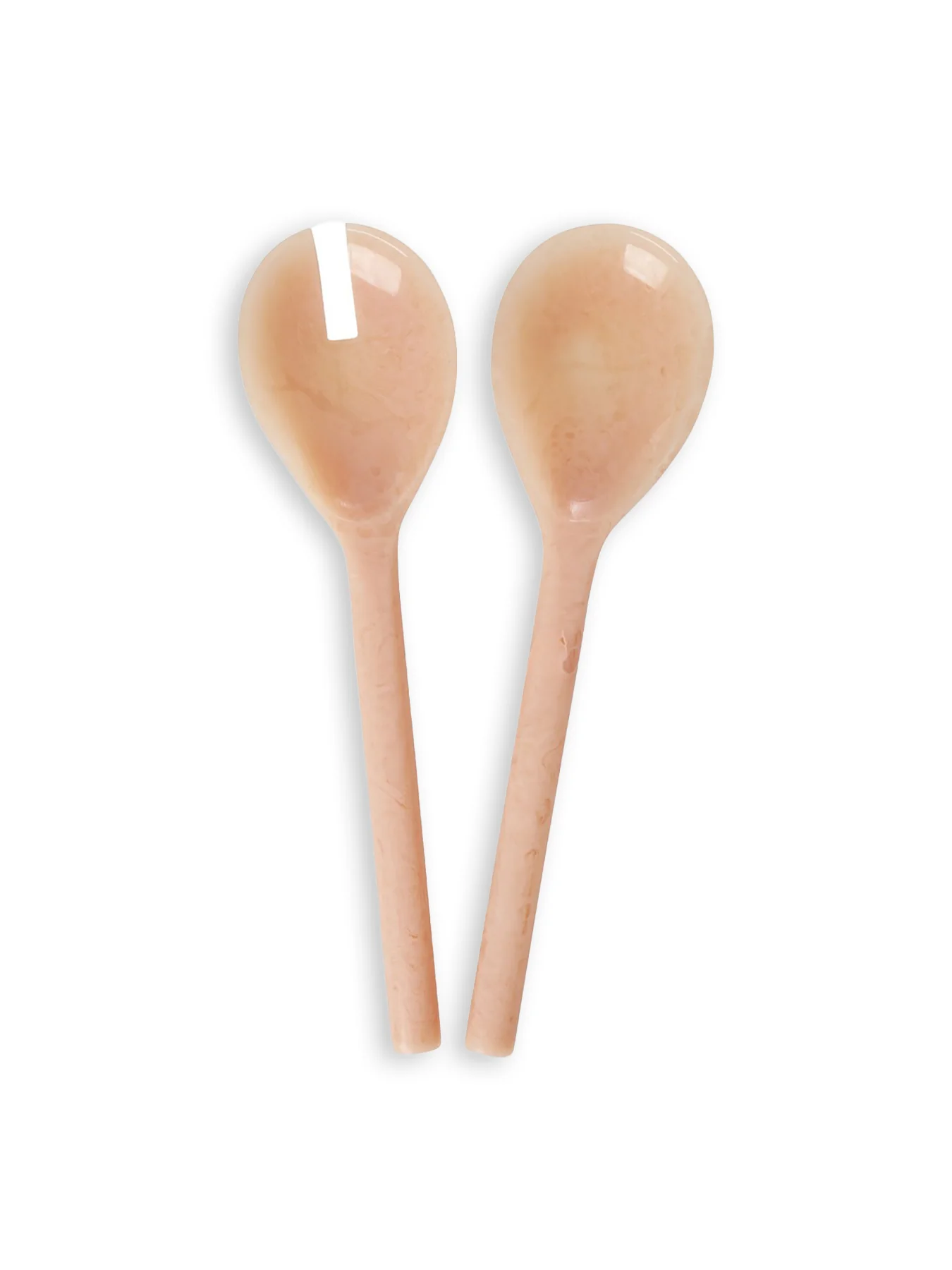 Resin Salad Spoon & Fork Set Soft Pink
