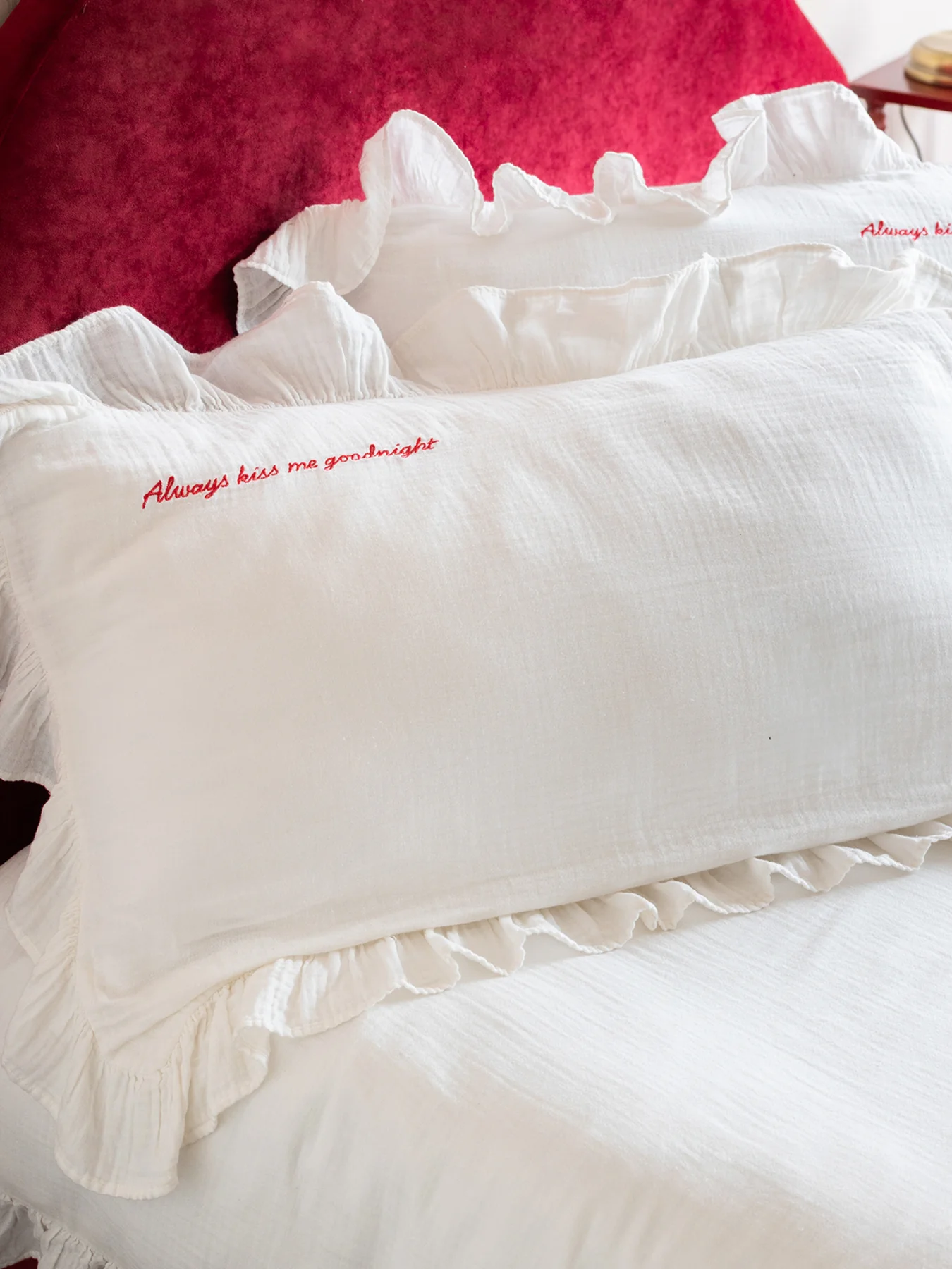 Love Note Frill King Duvet Set Cream - Image 4
