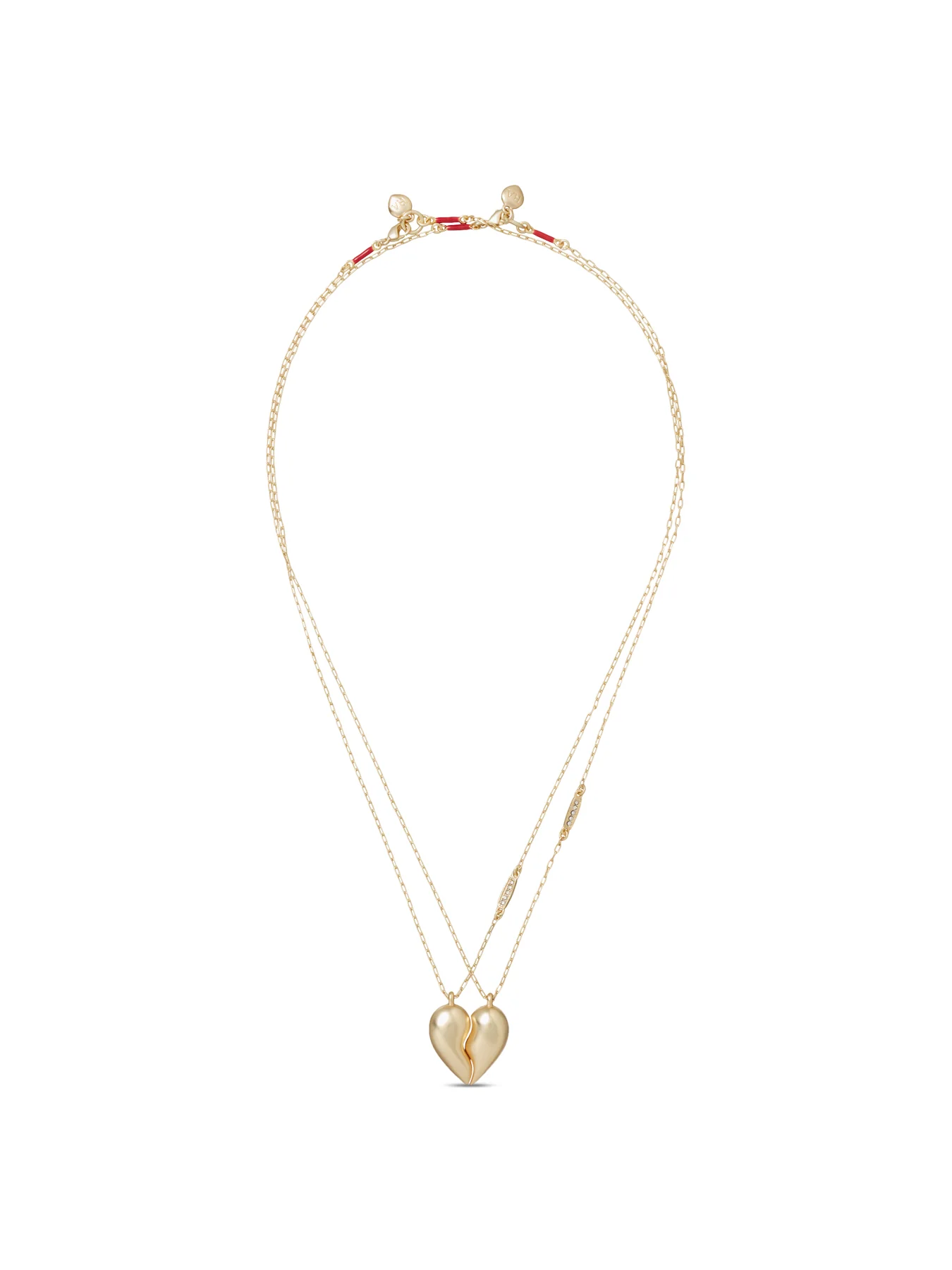 You and Me Heart Pendant Duo Gold