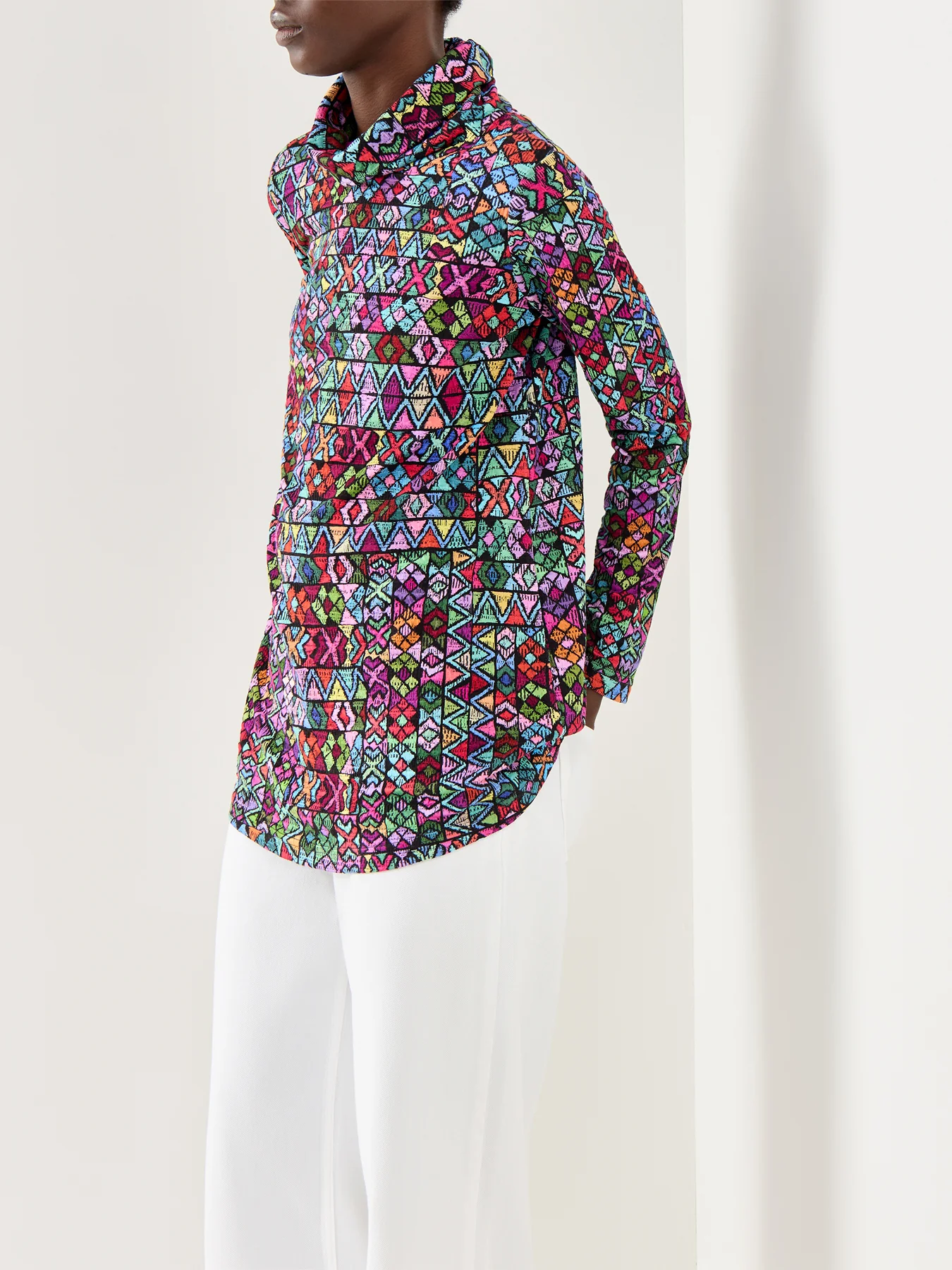 Peruvian Stitch Patchwork Top Multi - Image 4