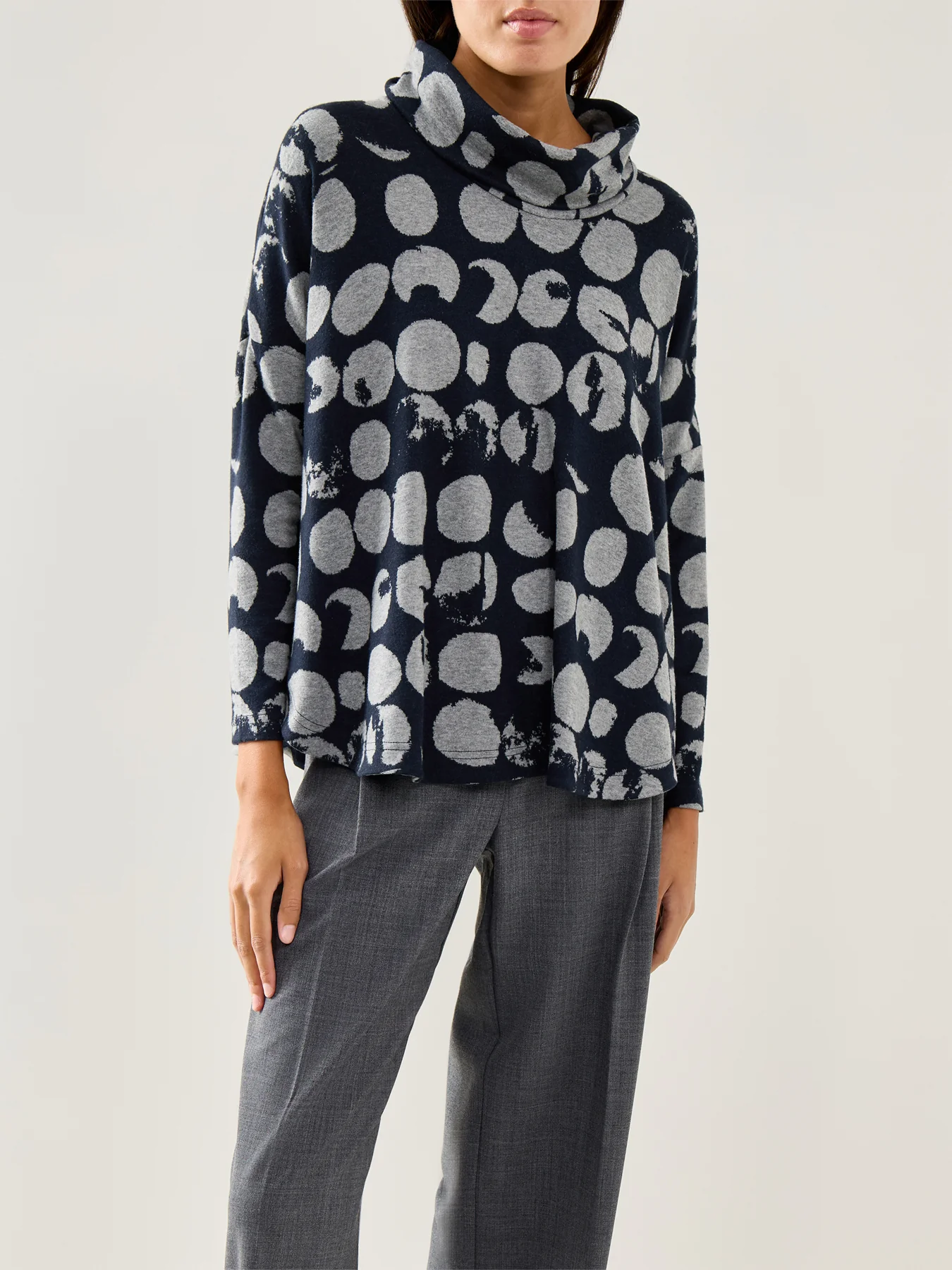 Textured Jersey Boxy Top Grey - Image 4
