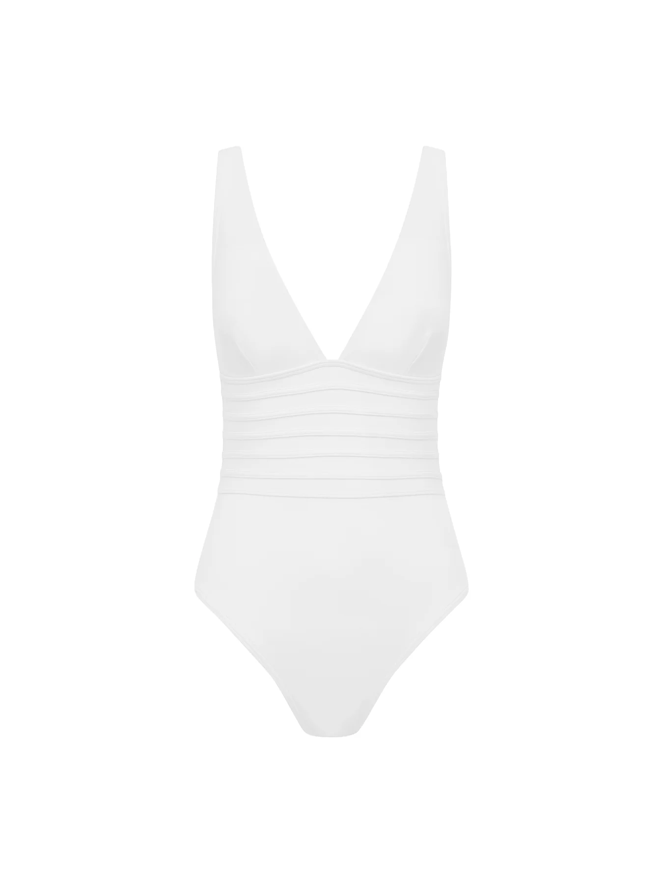 De Luxe Plunge Longline Swimsuit White