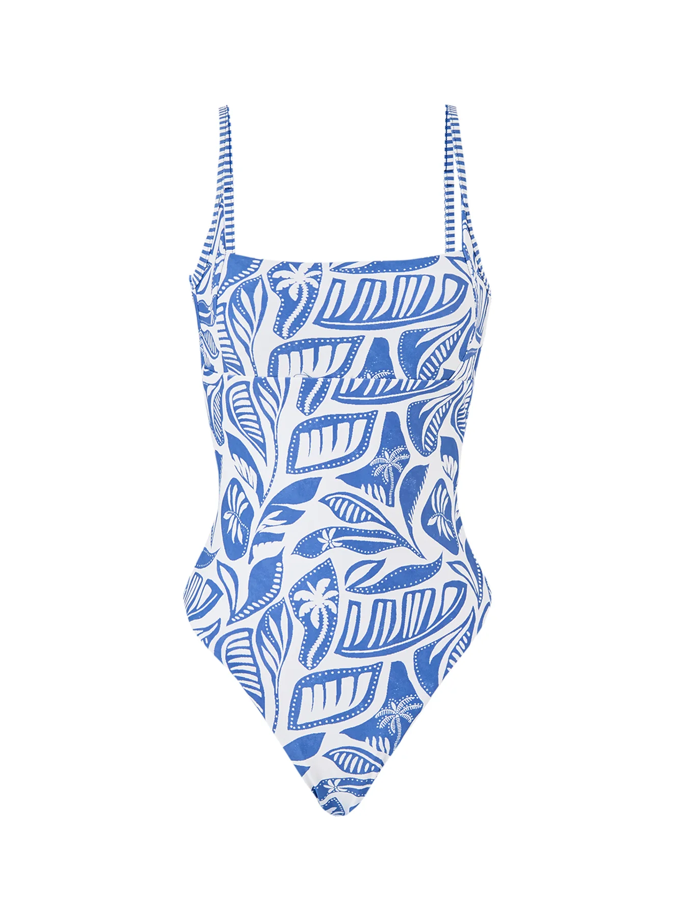 Reef Square Neck One Piece Swimsuit Denim Blue