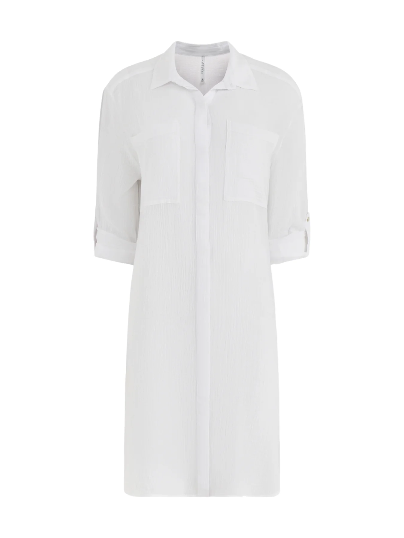 Crinkle Twill Beach Shirt White