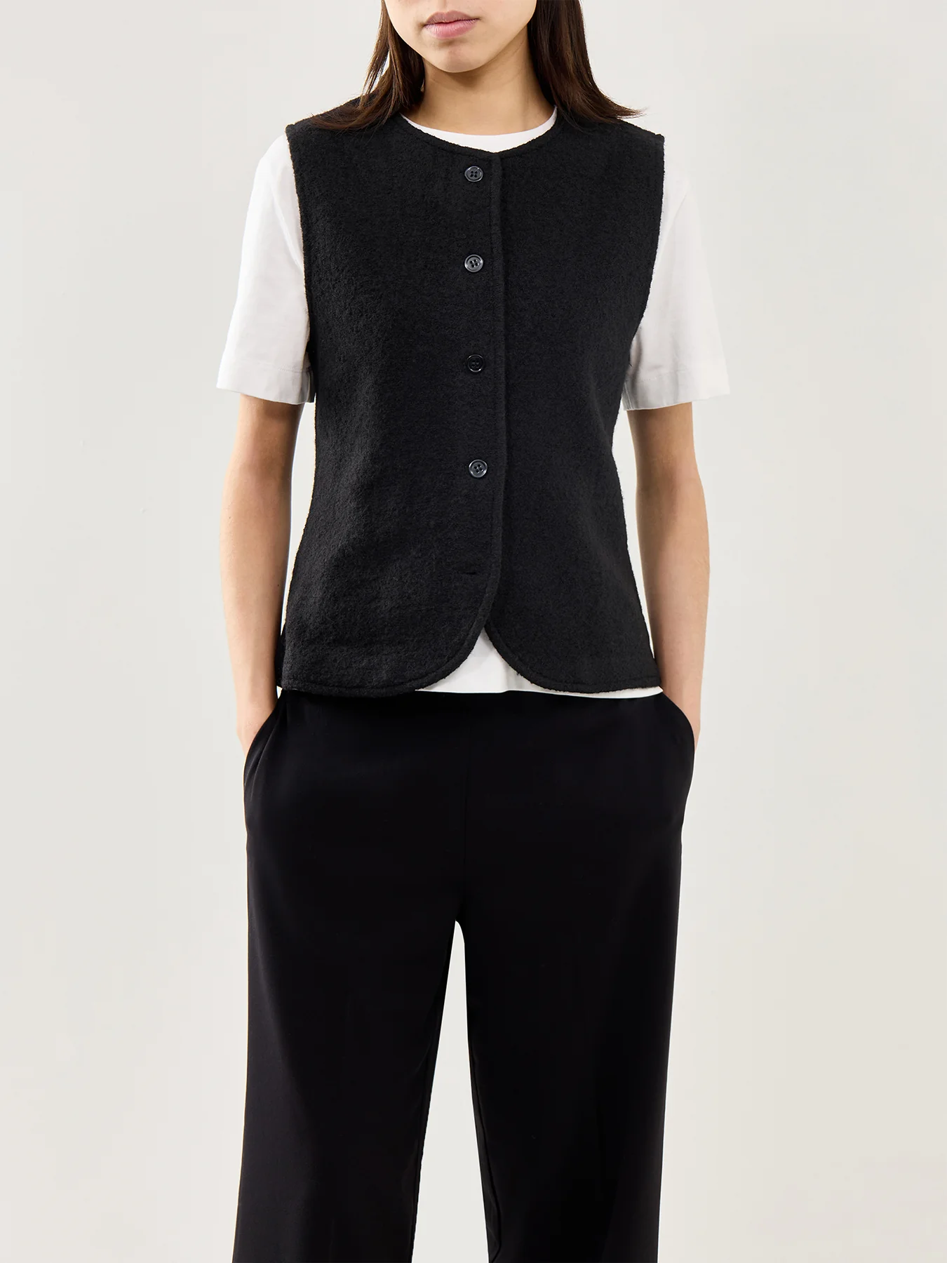 Darla Knit Button Vest Black - Image 4