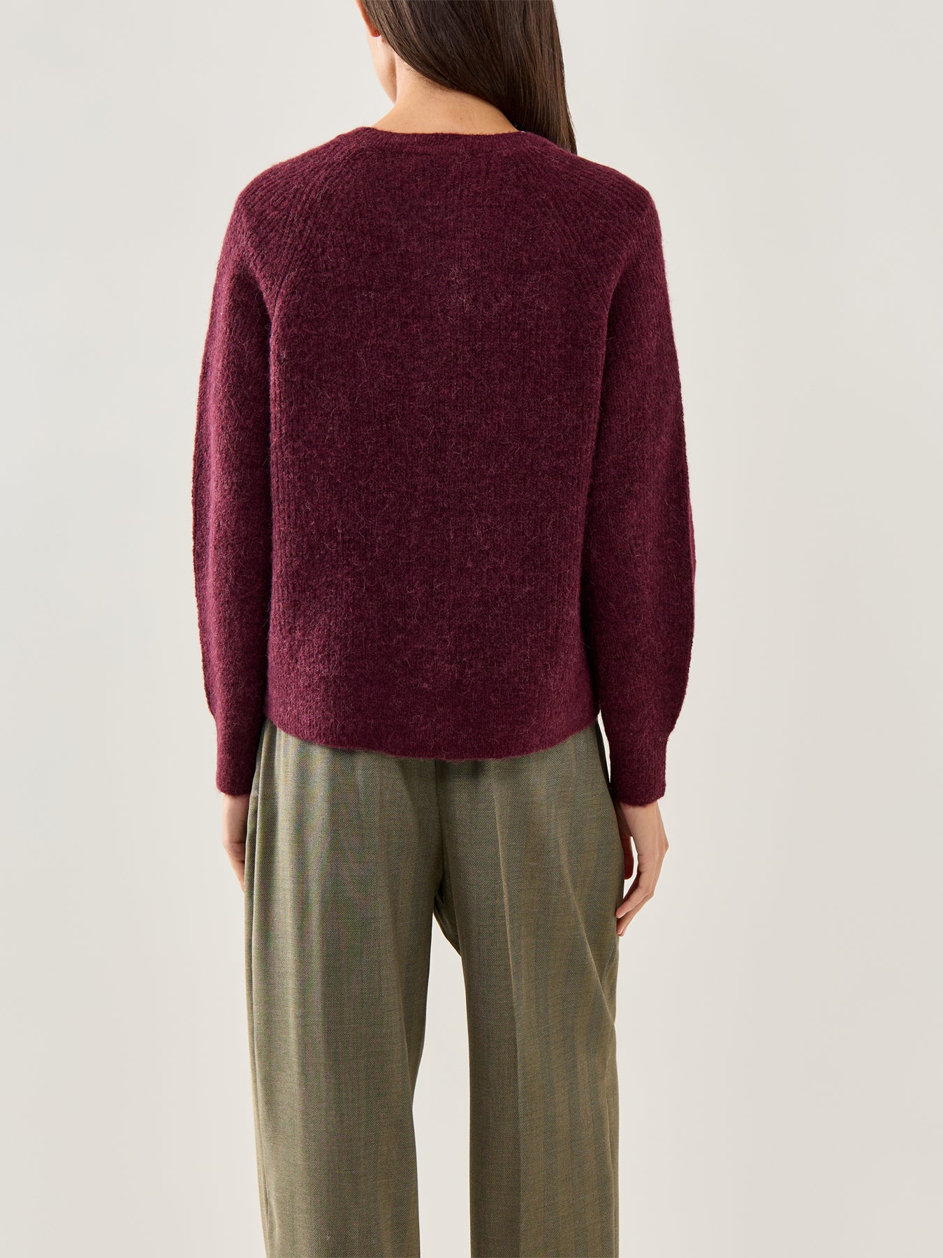 Lulu Knit Cardigan Fig Melange - Image 5