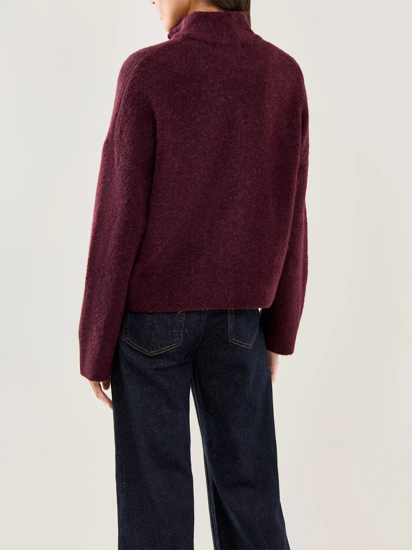 Sia Knit Zipper Cardigan Fig Melange - Image 5