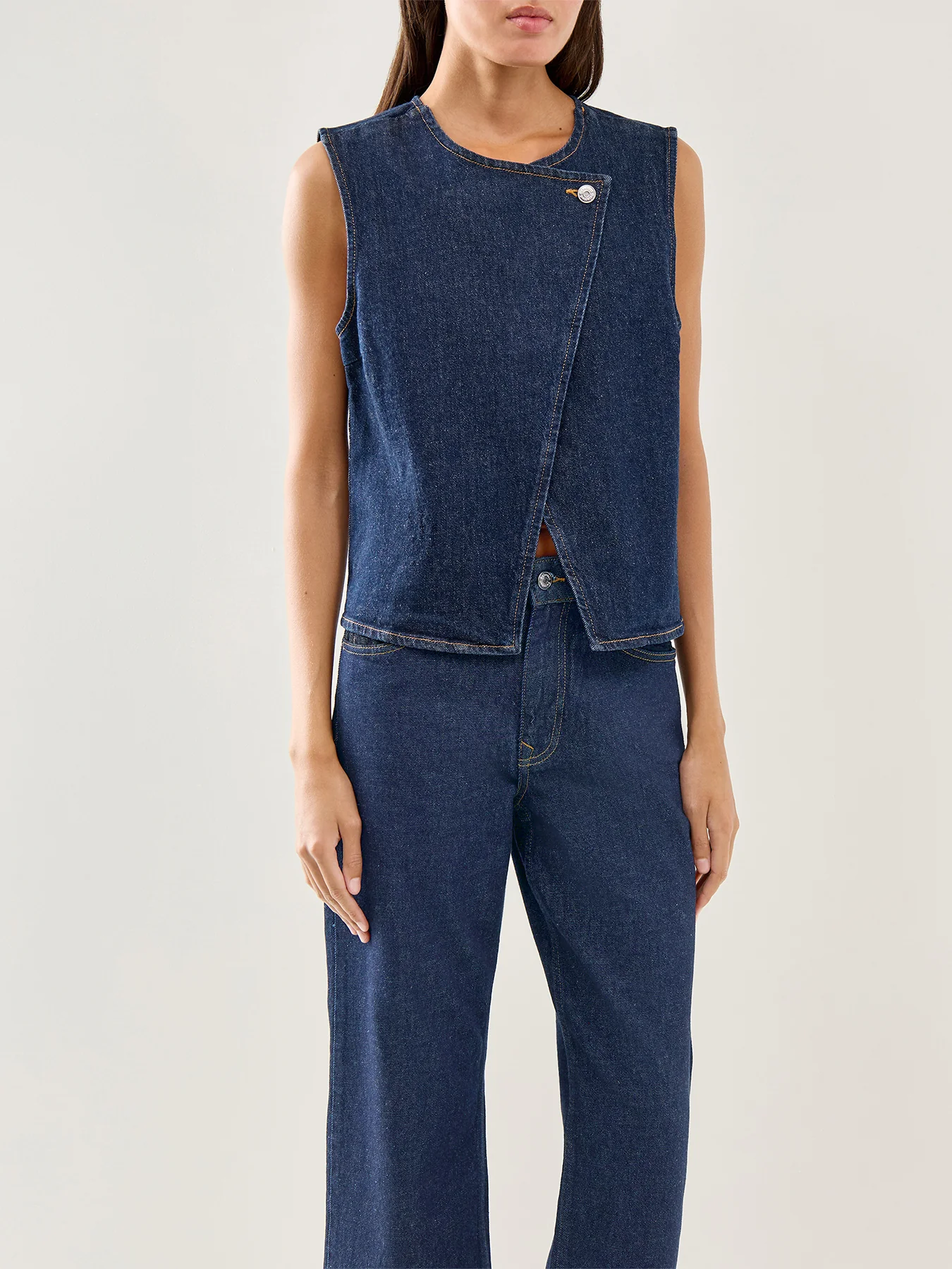 Vida Kori Denim Vest Blue - Image 4