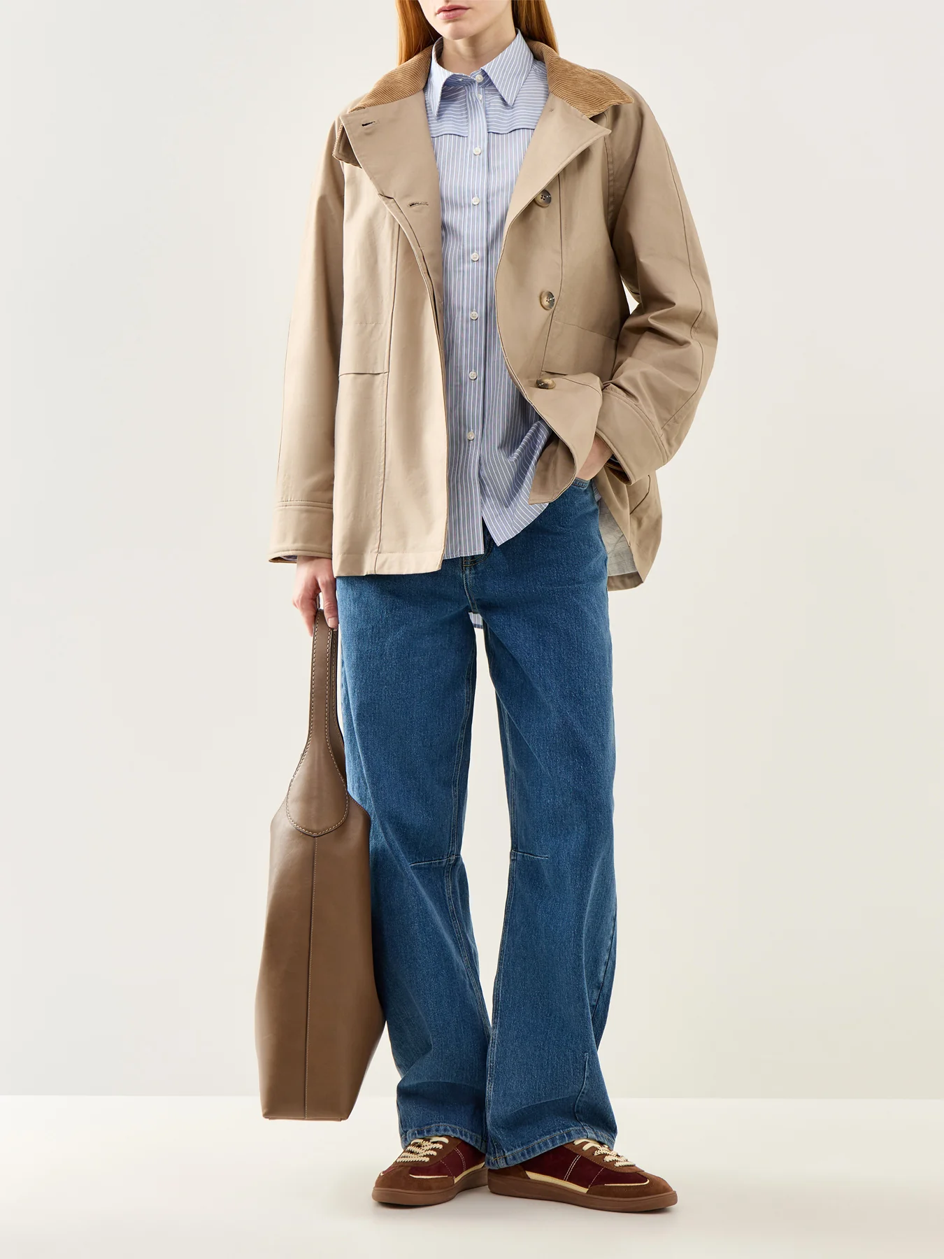 Allison Oversized Long Sleeve Stripe Shirt Blue Stripe - Image 2