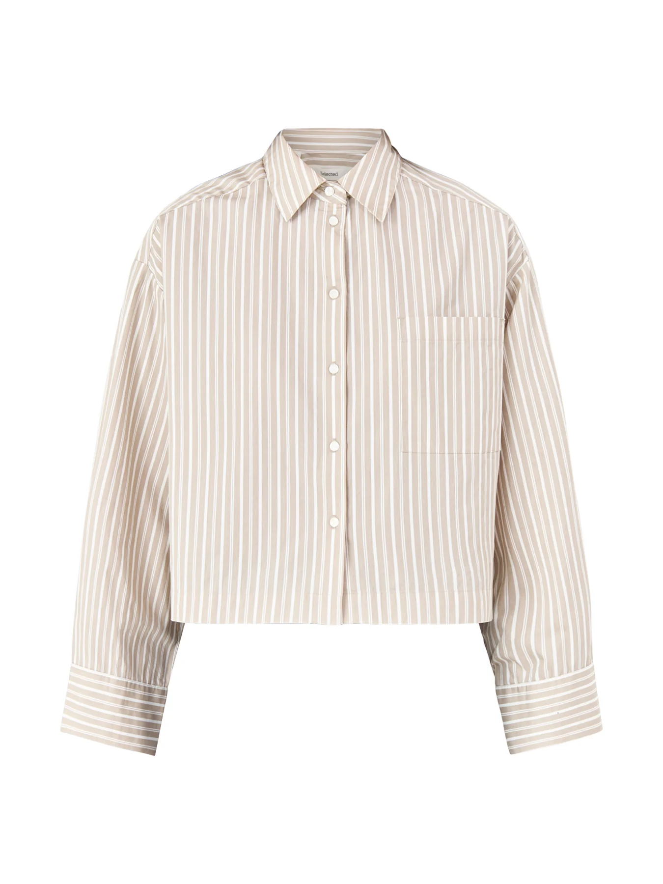 Astha Cropped Boxy Shirt Cream